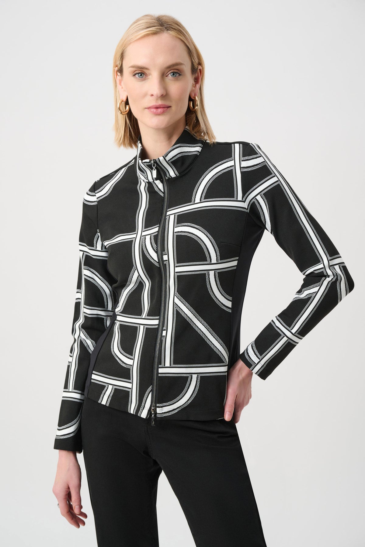 Joseph Ribkoff Geometric Fitted Jacket - Style 263055
