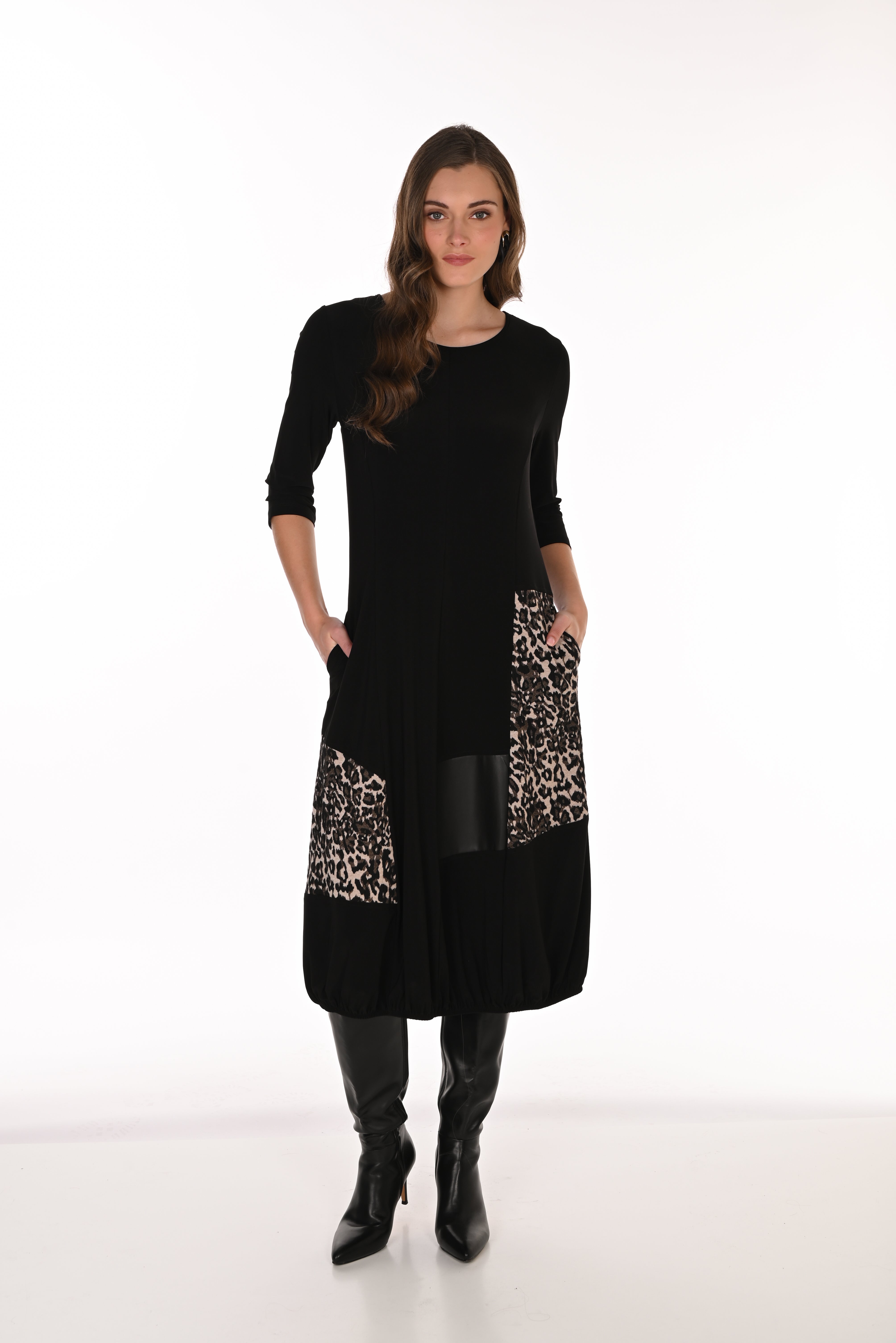 Frank Lyman Dress With Animal Print Accents - Style 263277