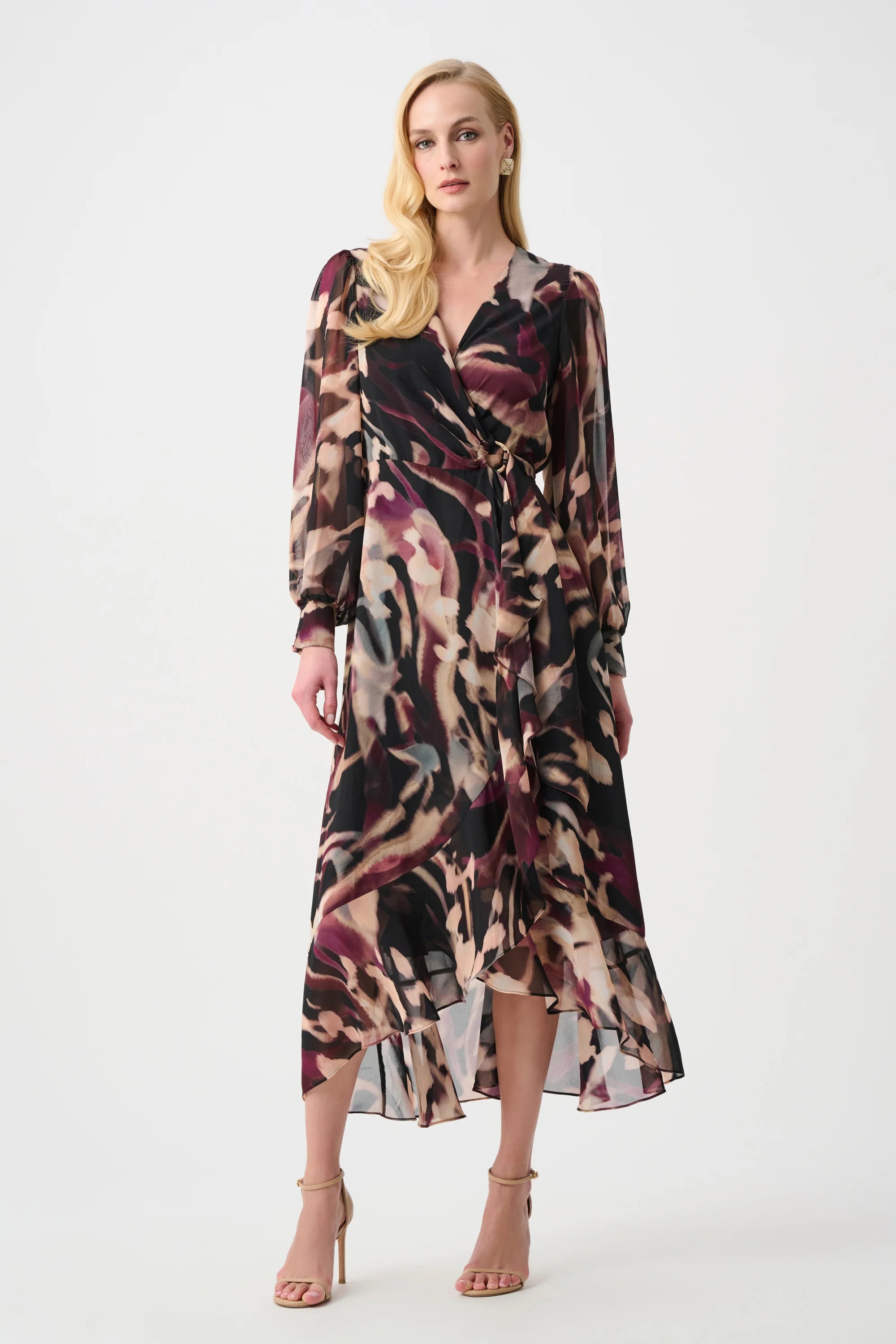 Chiffon Printed Wrap Dress