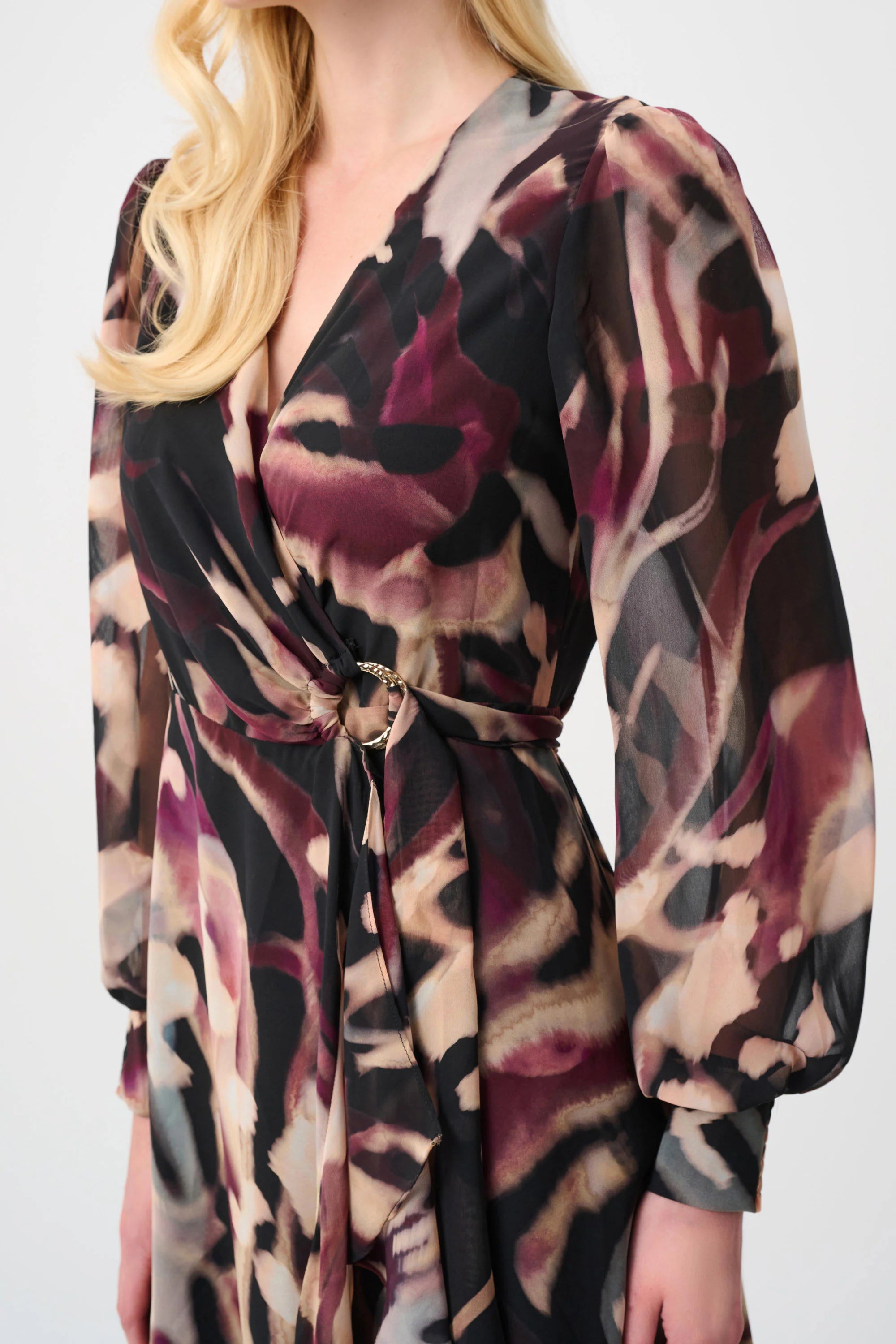 Chiffon Printed Wrap Dress
