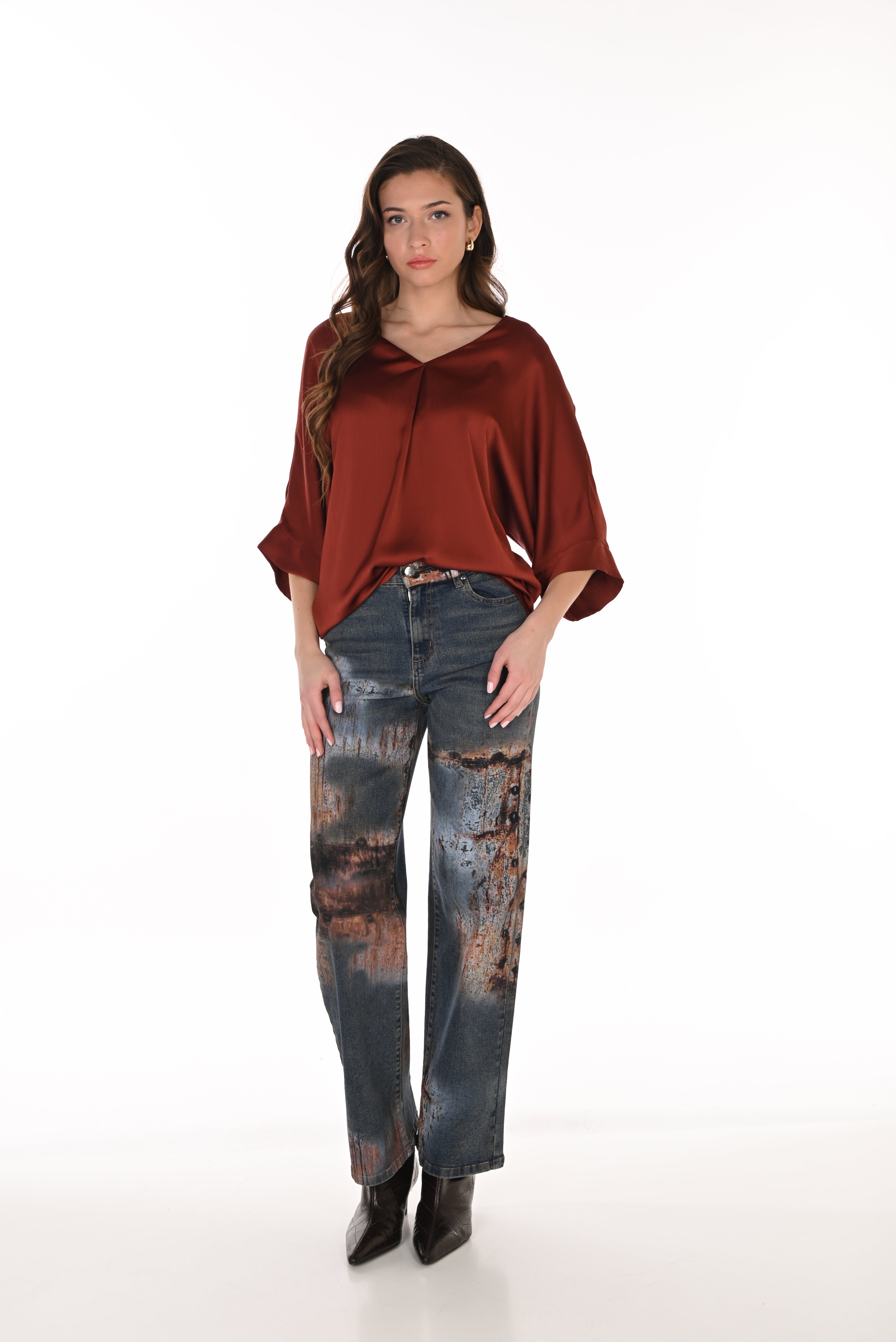 Straight Leg Print Jean