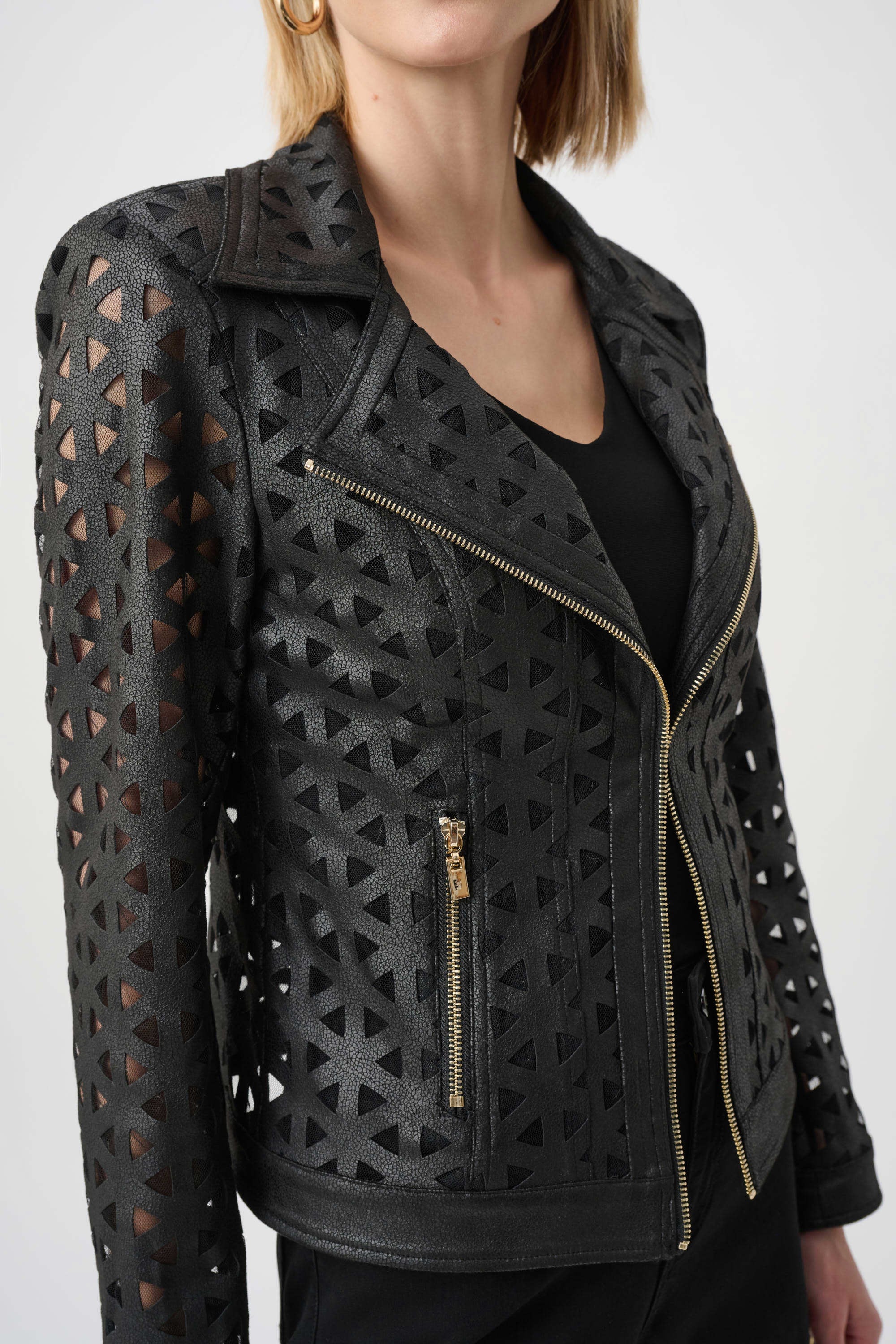 Faux Suede Mesh Jacket