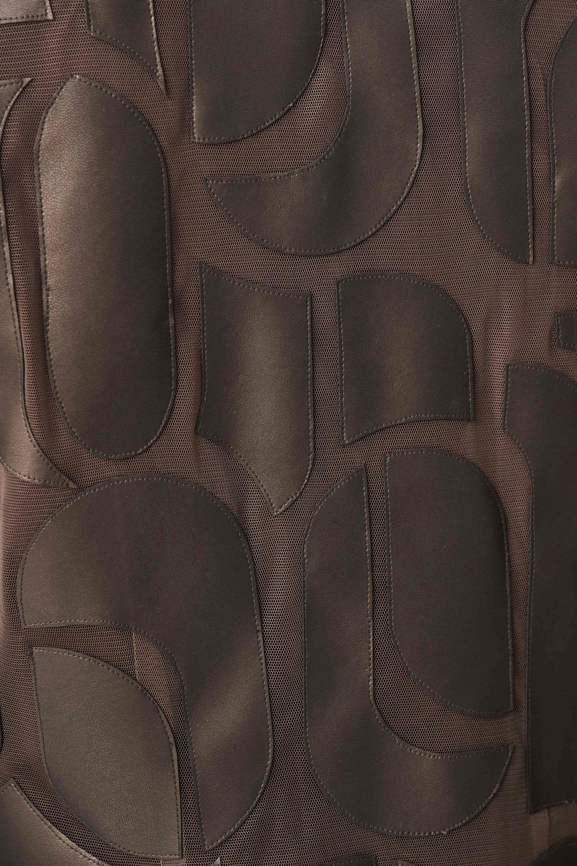 Leatherette And Mesh Embroidered Jacket