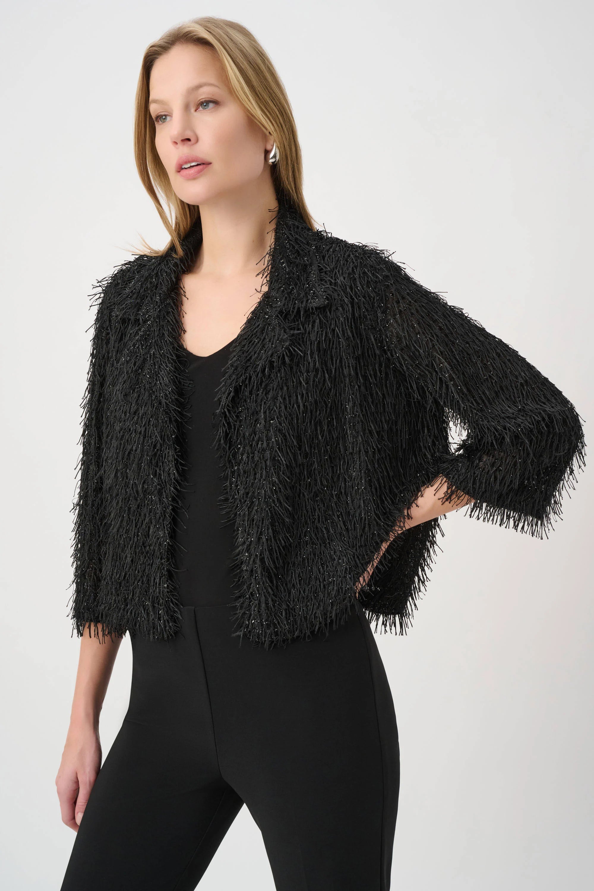 Joseph Ribkoff Fringed Short Blazer - Style 264128