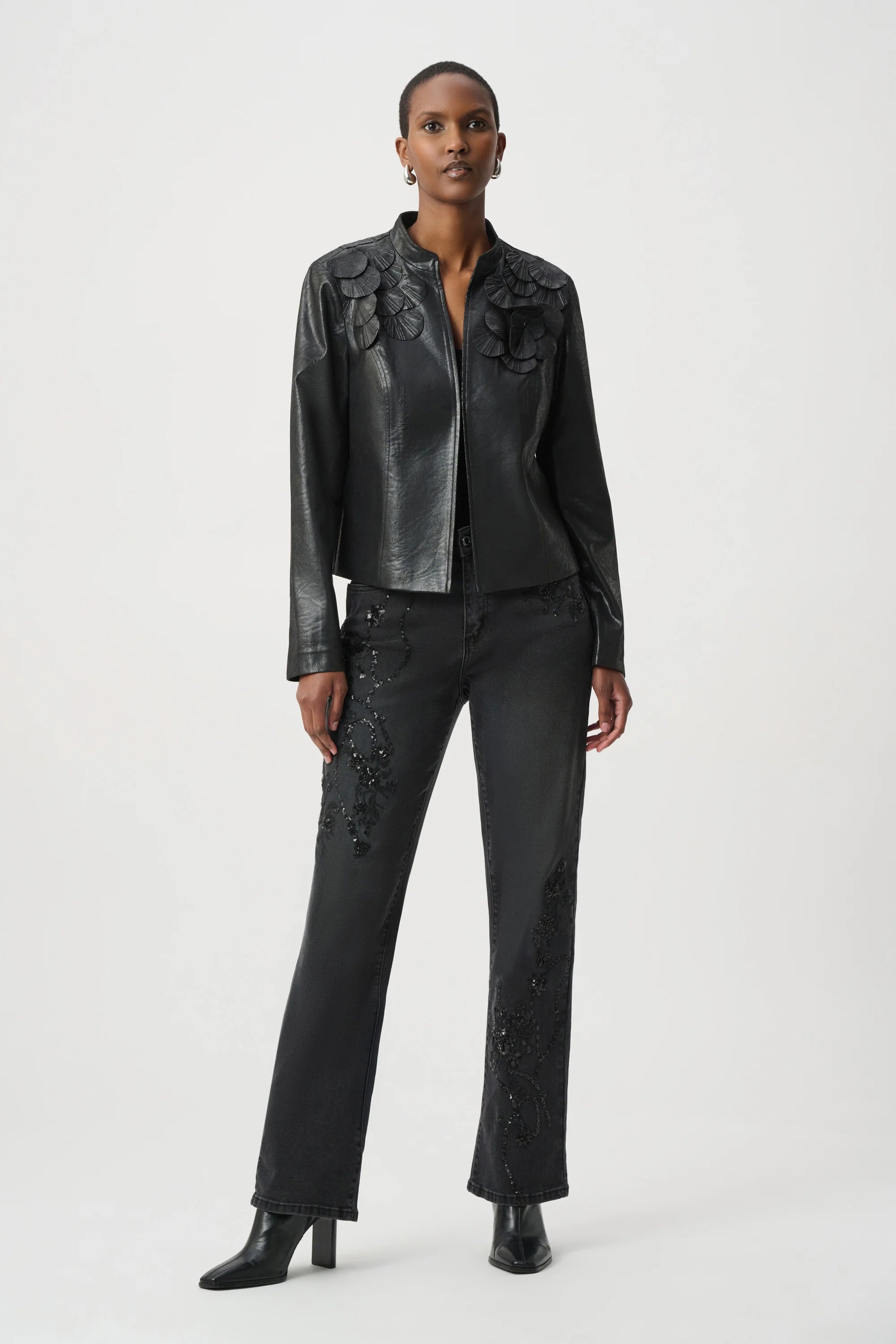 Joseph Ribkoff Embellished Foiled Suede Jacket - Style 264906