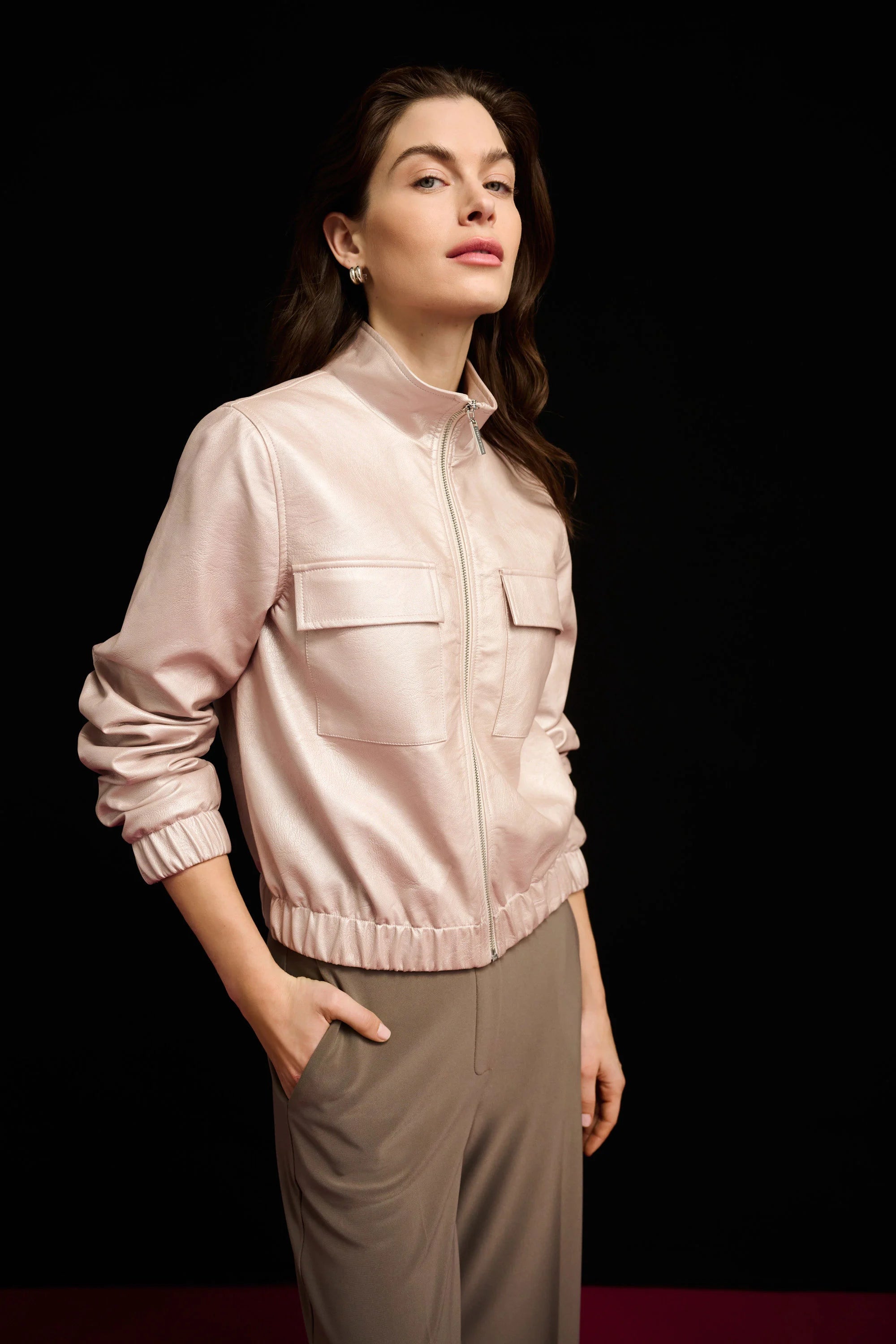 Joseph Ribkoff Metallic Bomber Jacket - Style 264907
