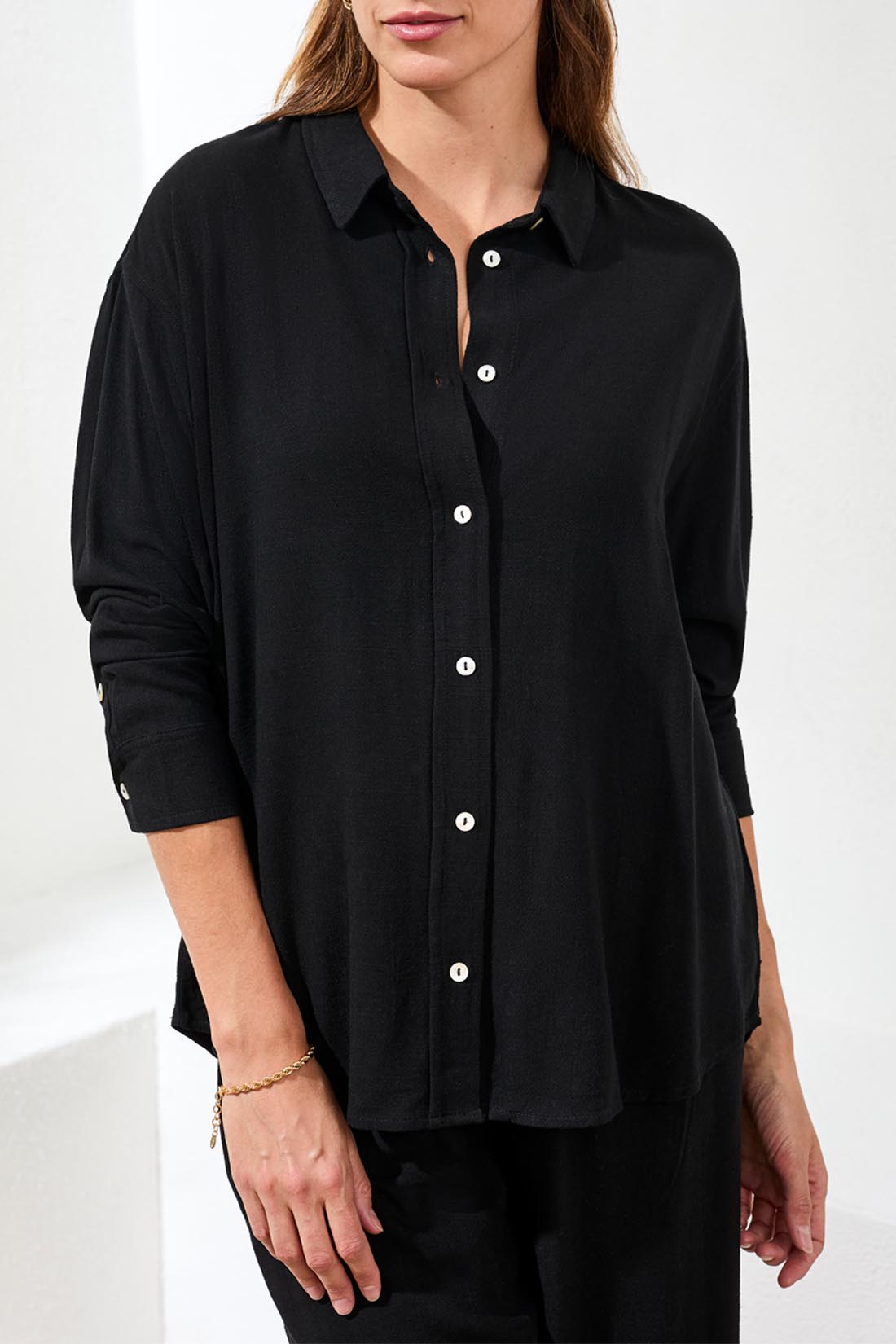 Long-Sleeve Button-Front Shirt
