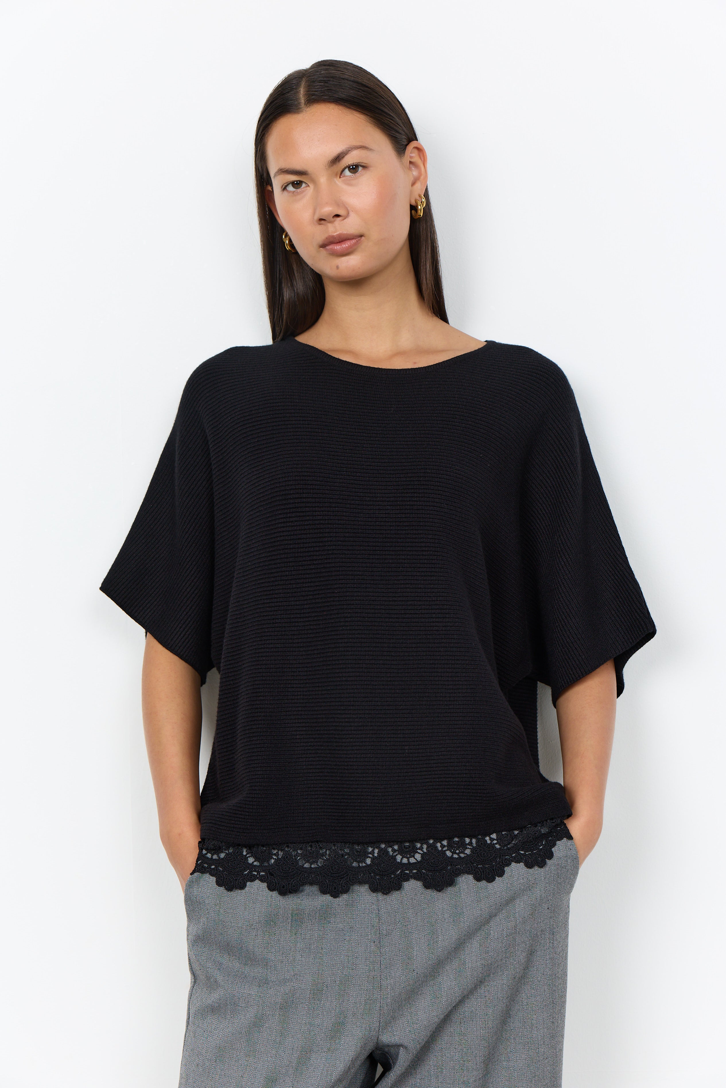 Soya Concepts Short Sleeve Top With Hem Detail - Style 5F33873
