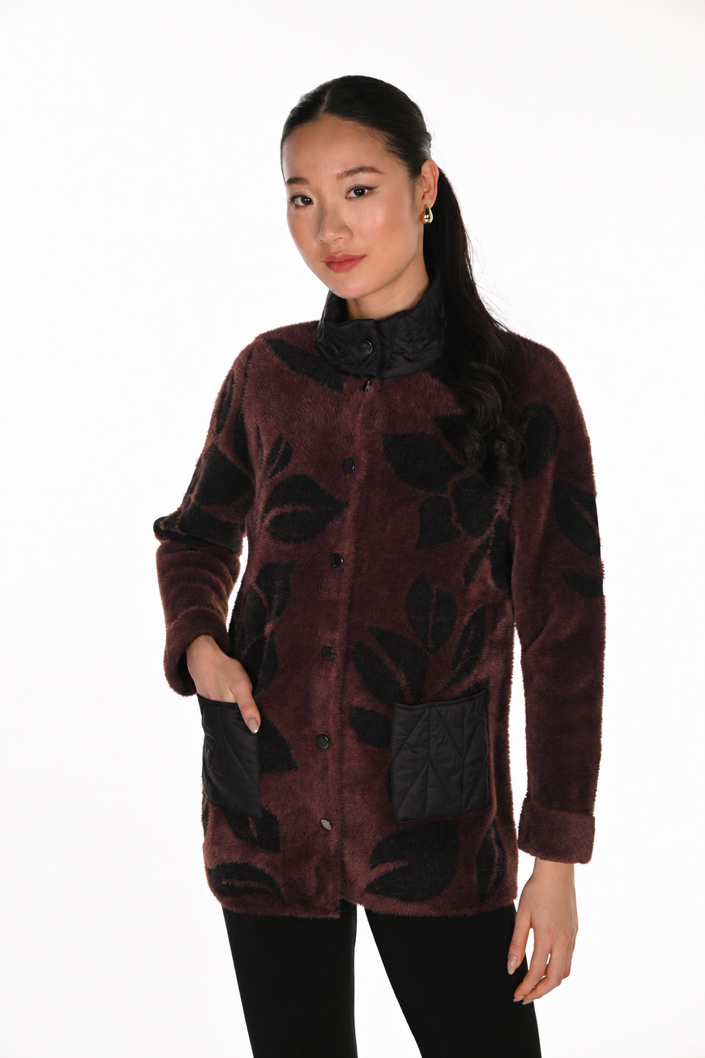Frank Lyman Quilted Faux Fur Jacket - Style 263794