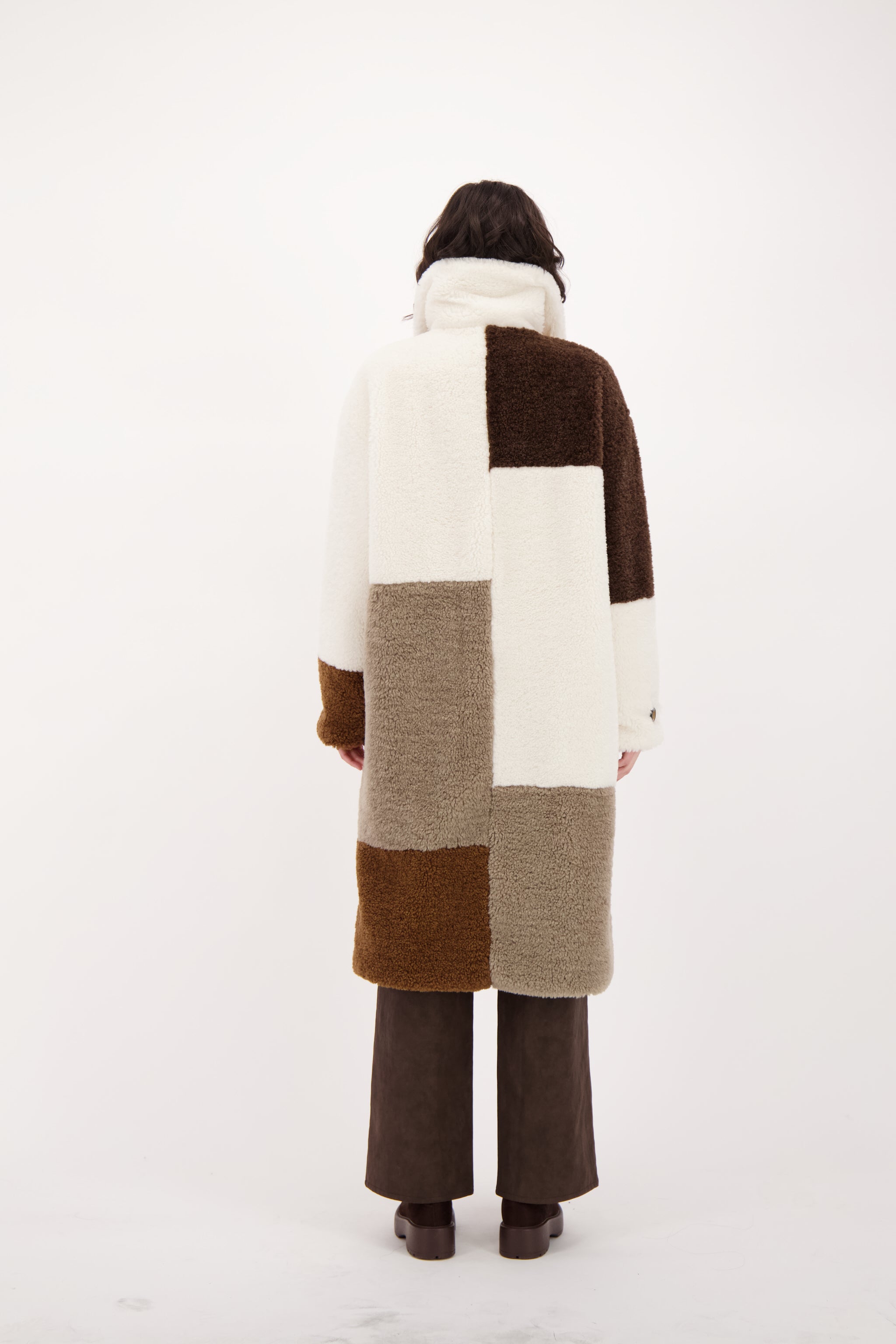 Spanner Sherpa Patchwork Coat - Style 426418T