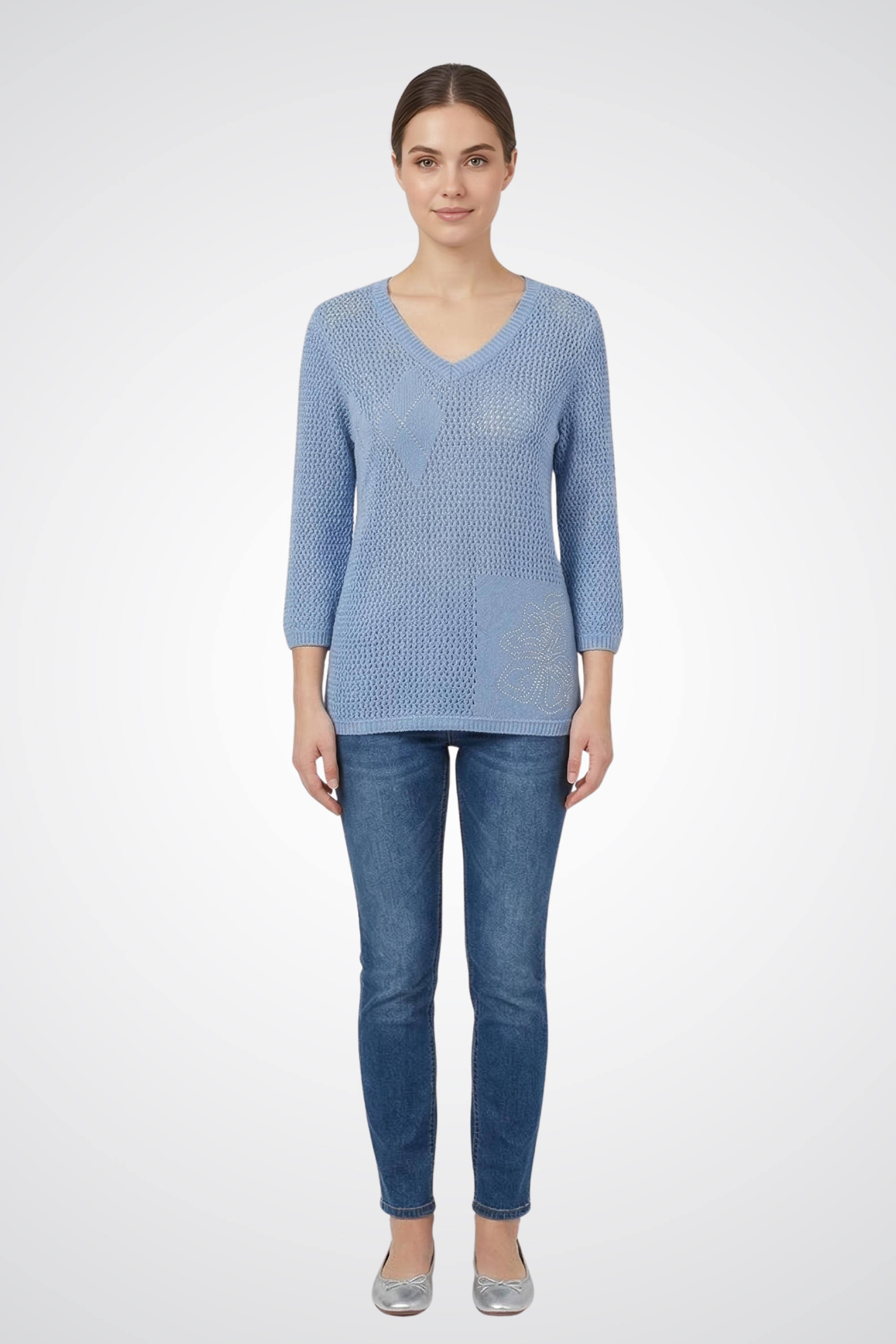 V-Neck Three-Quarter Top