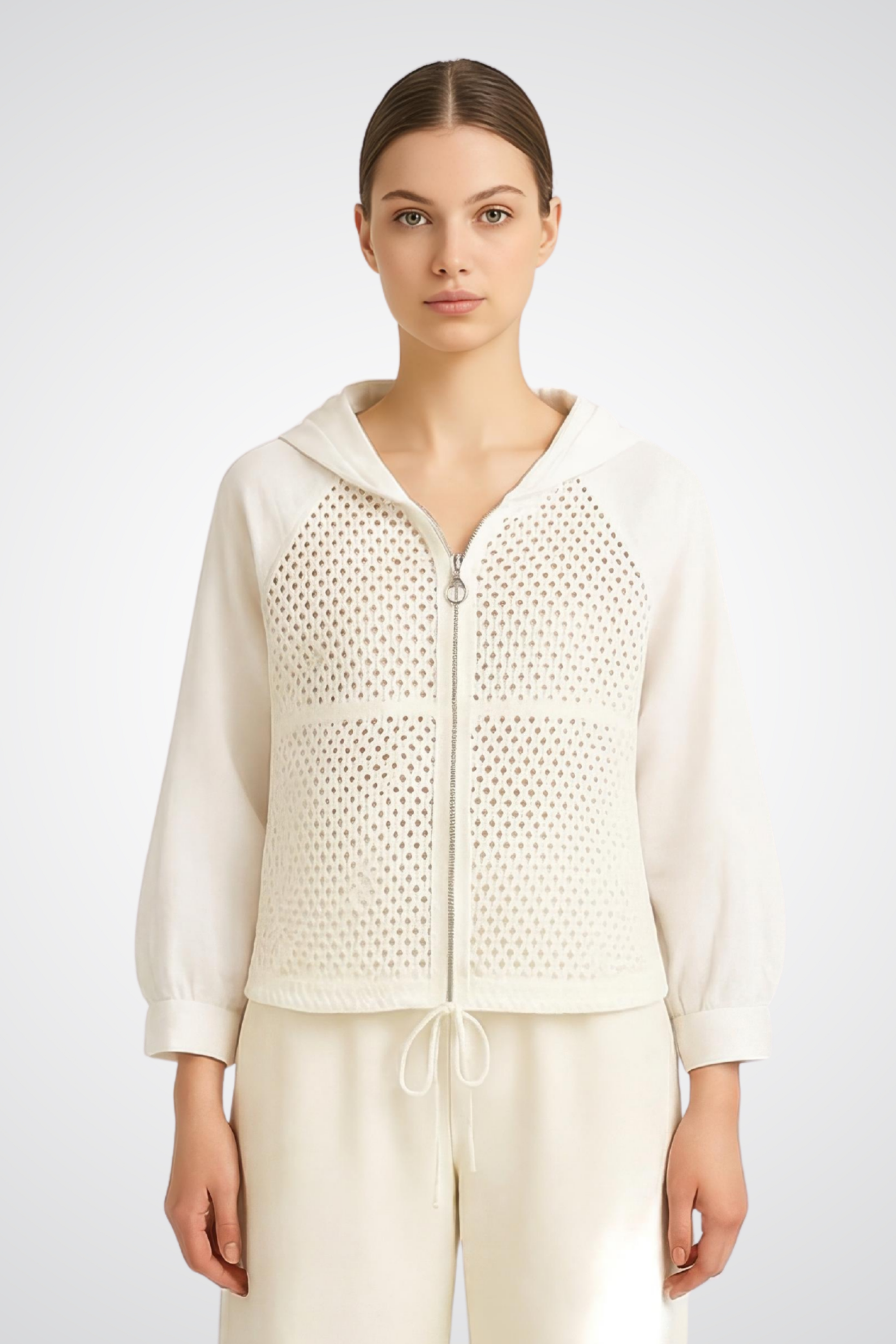 Hooded Zip-Front Top