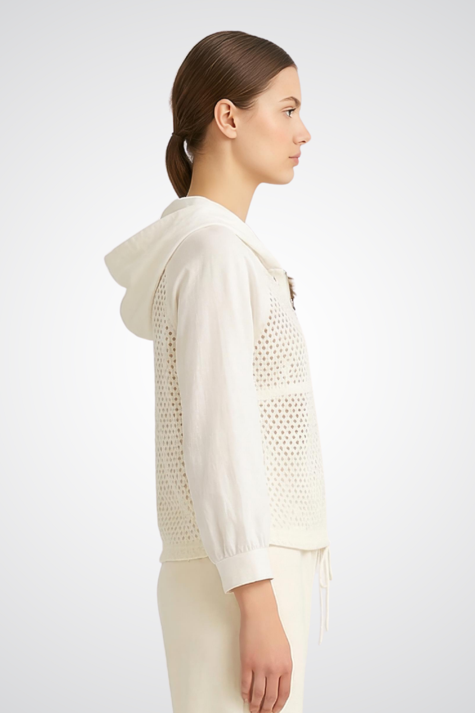 Hooded Zip-Front Top