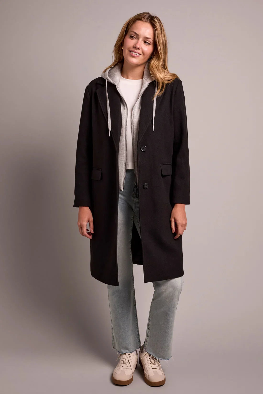 Tribal Trench Coat With Fooler Hoodie - Style 5942O-5369