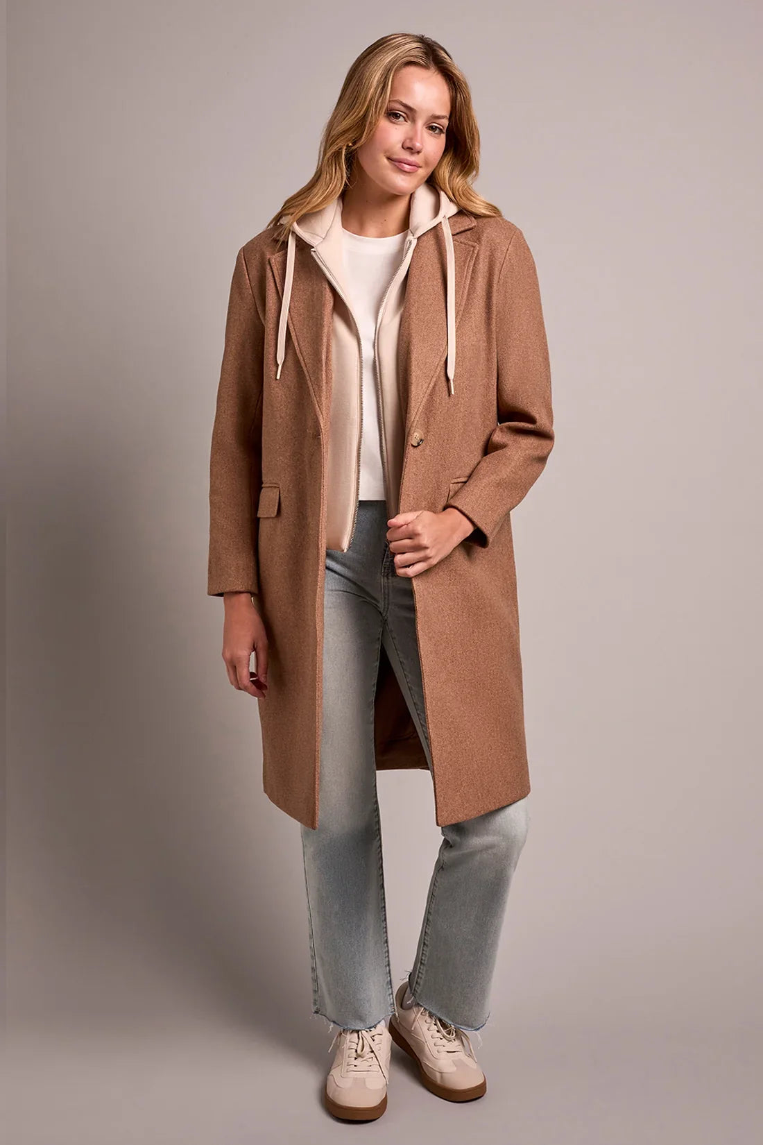 Tribal Trench Coat With Fooler Hoodie - Style 5942O-5369