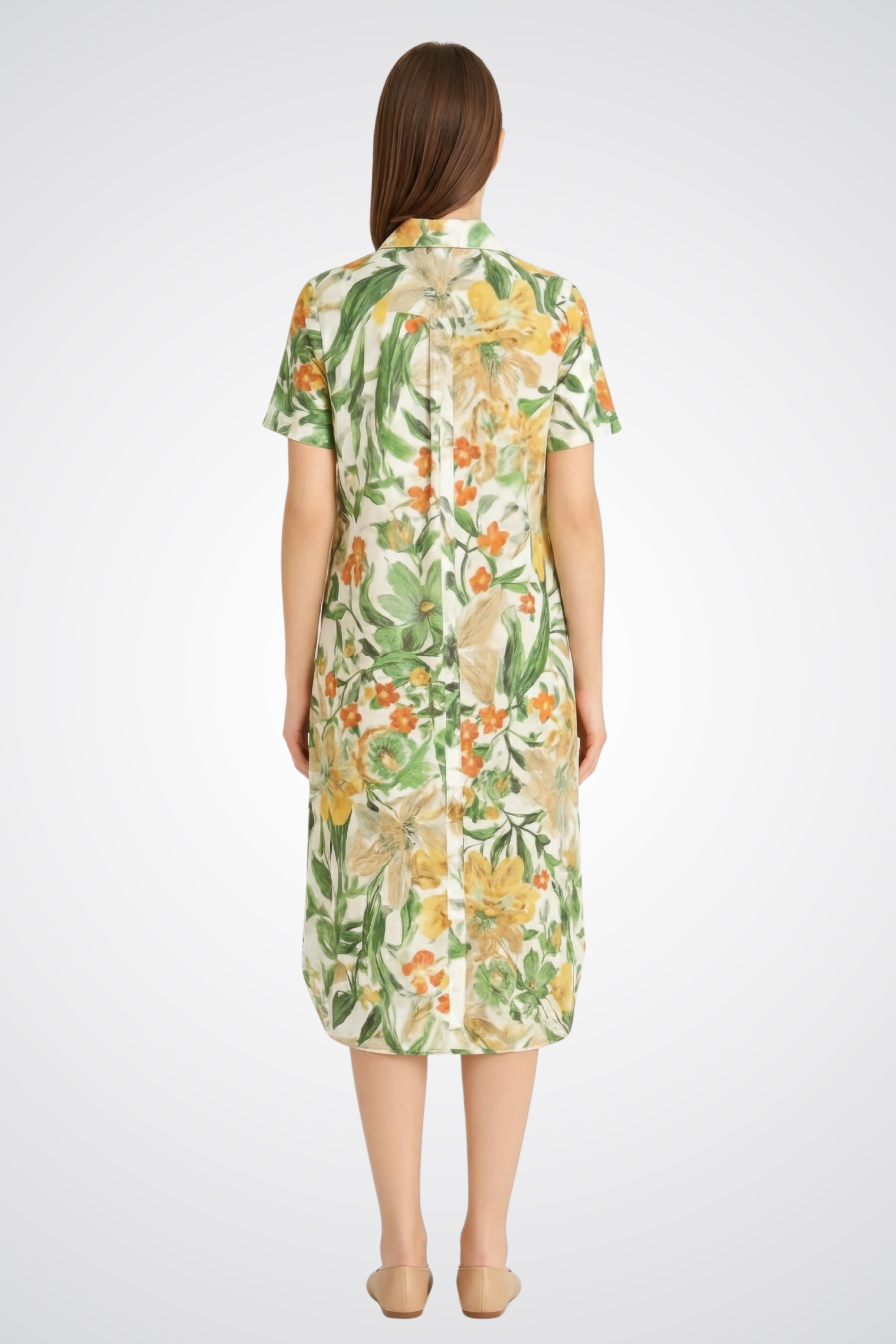 Tropical Short-Sleeve Dress