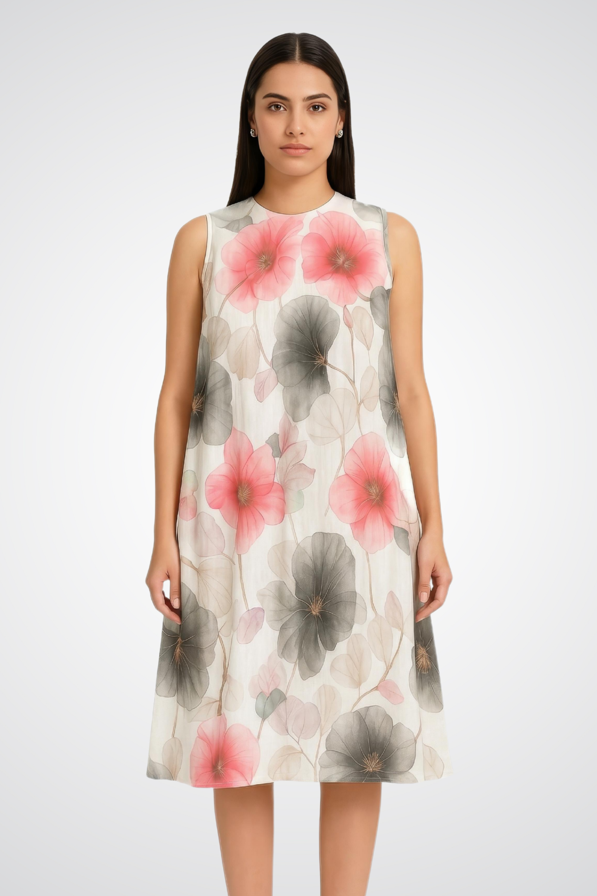 Sleeveless Floral Print Dress