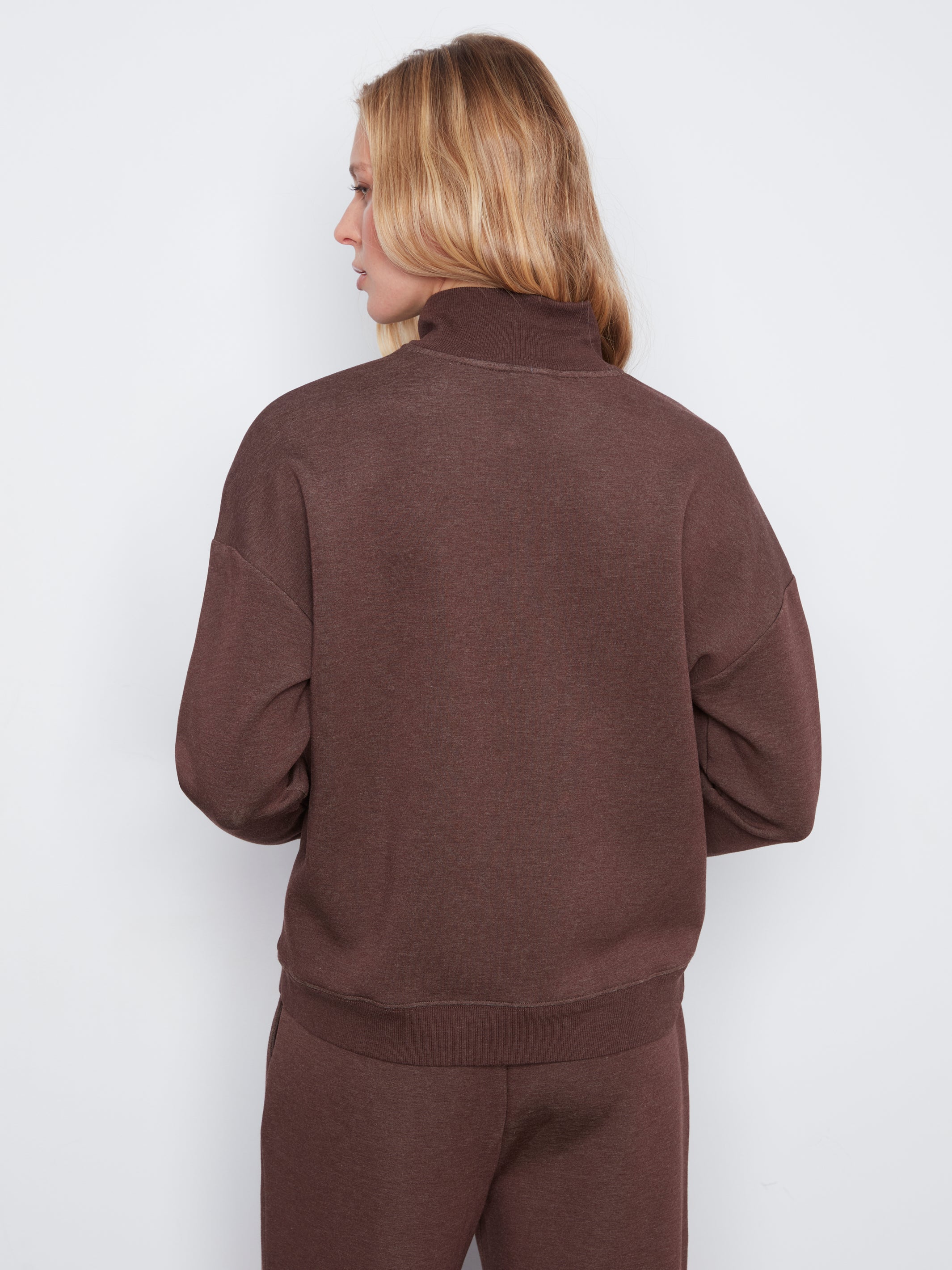 Half-Zip High Collar Sweatshirt