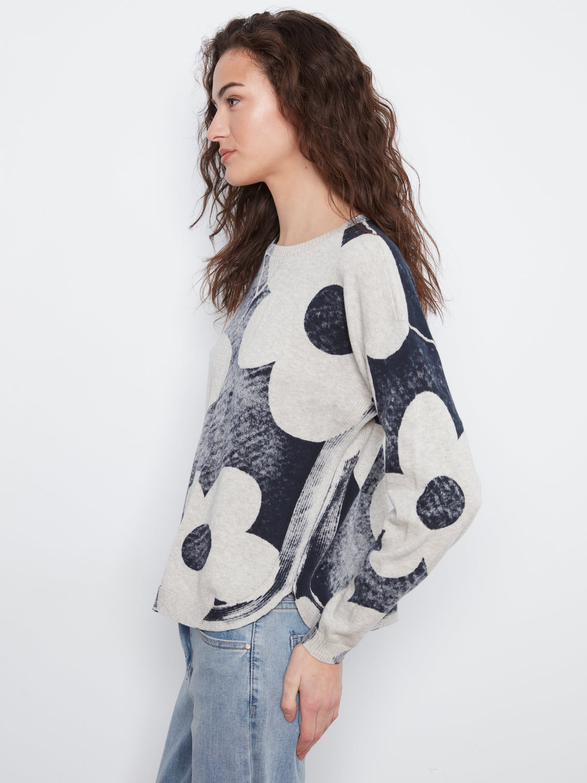 Charlie B. Rounded Hem Printed Top Style C2010P-261B