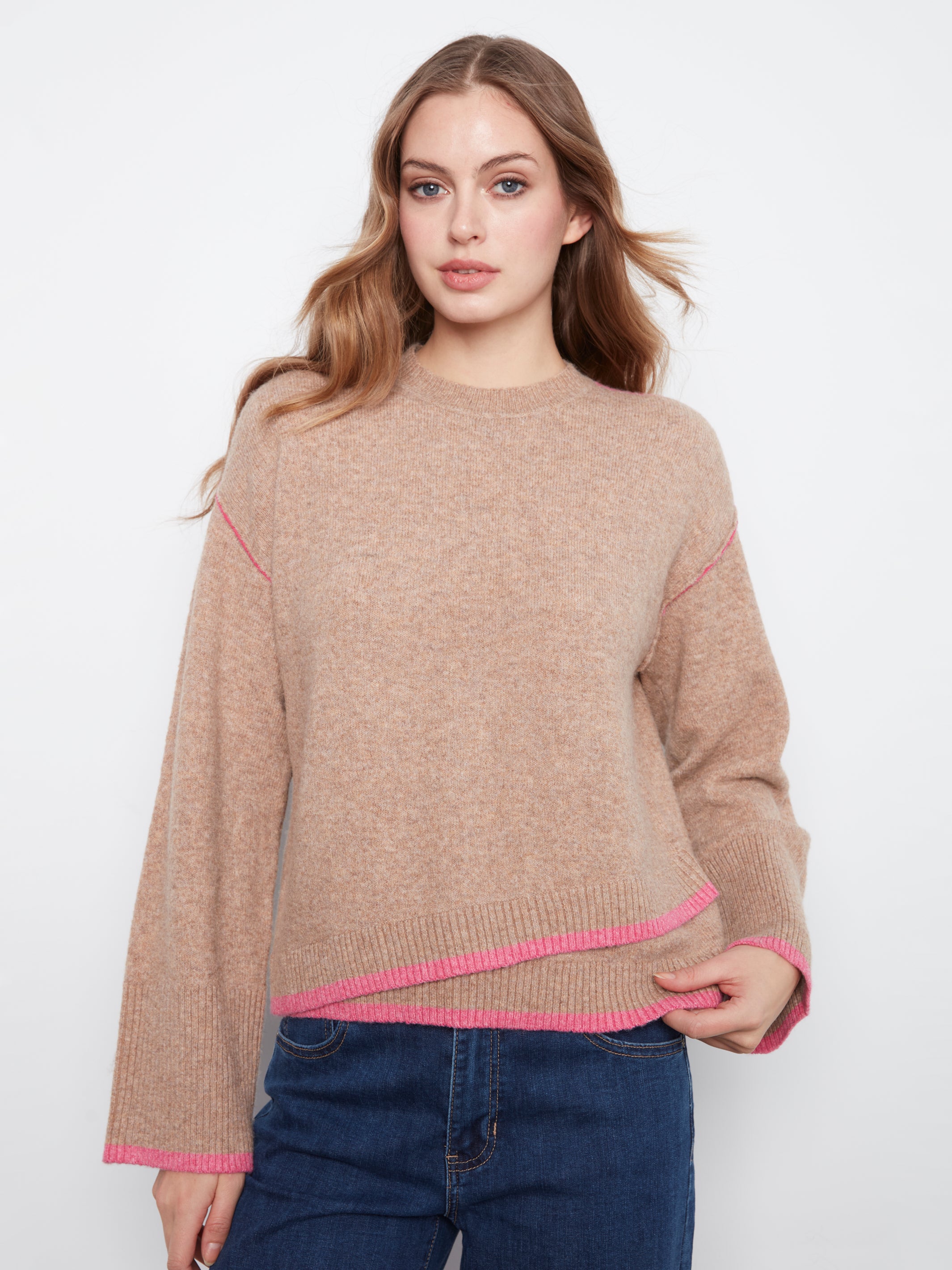 Charlie B V-Neck Sweater - Style C2123-690C