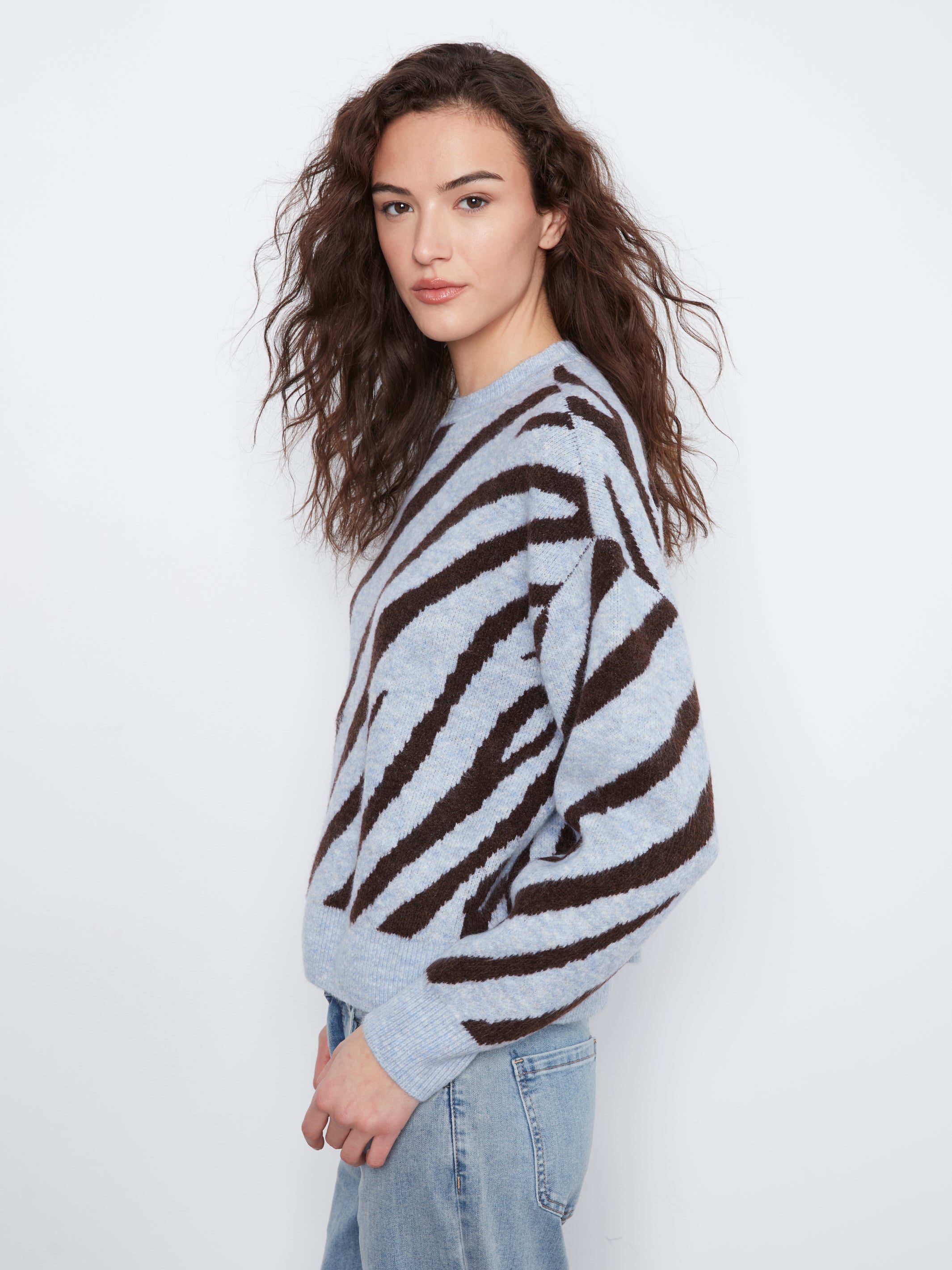 Animal Print Knit Sweater
