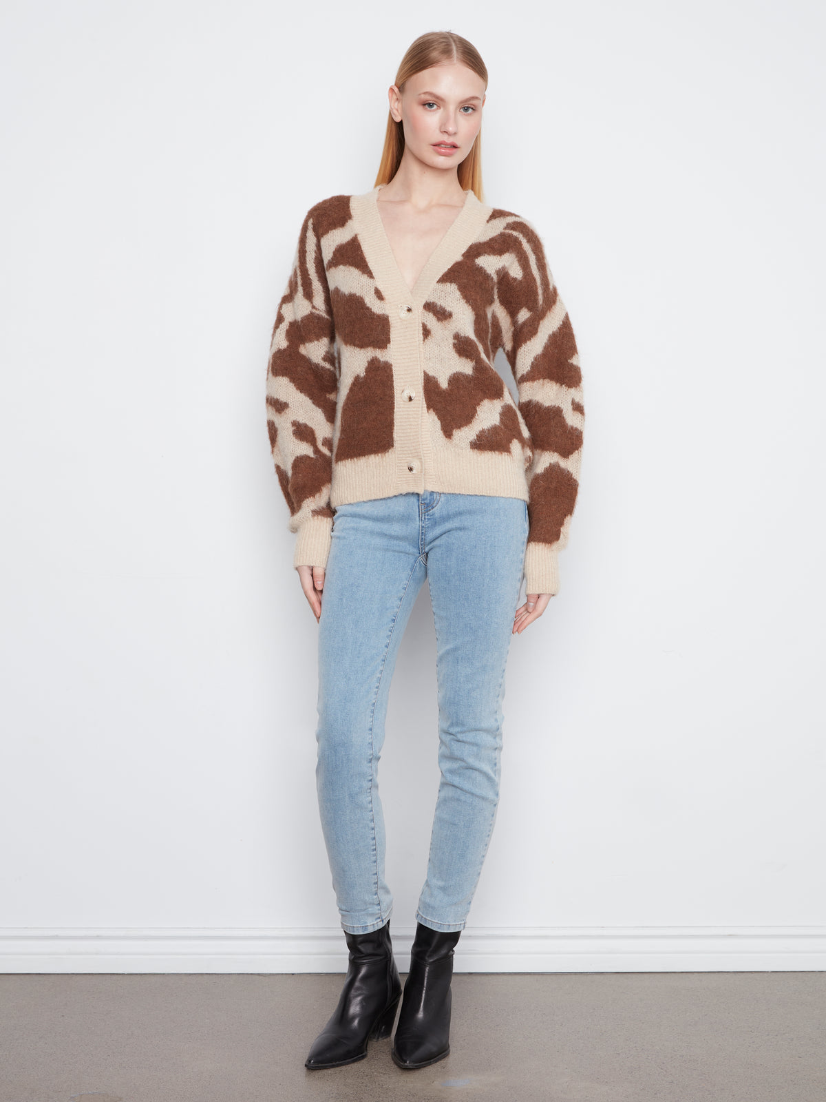Charlie B Long Sleeve Drop Shoulder Cardigan - Style C2164-809C