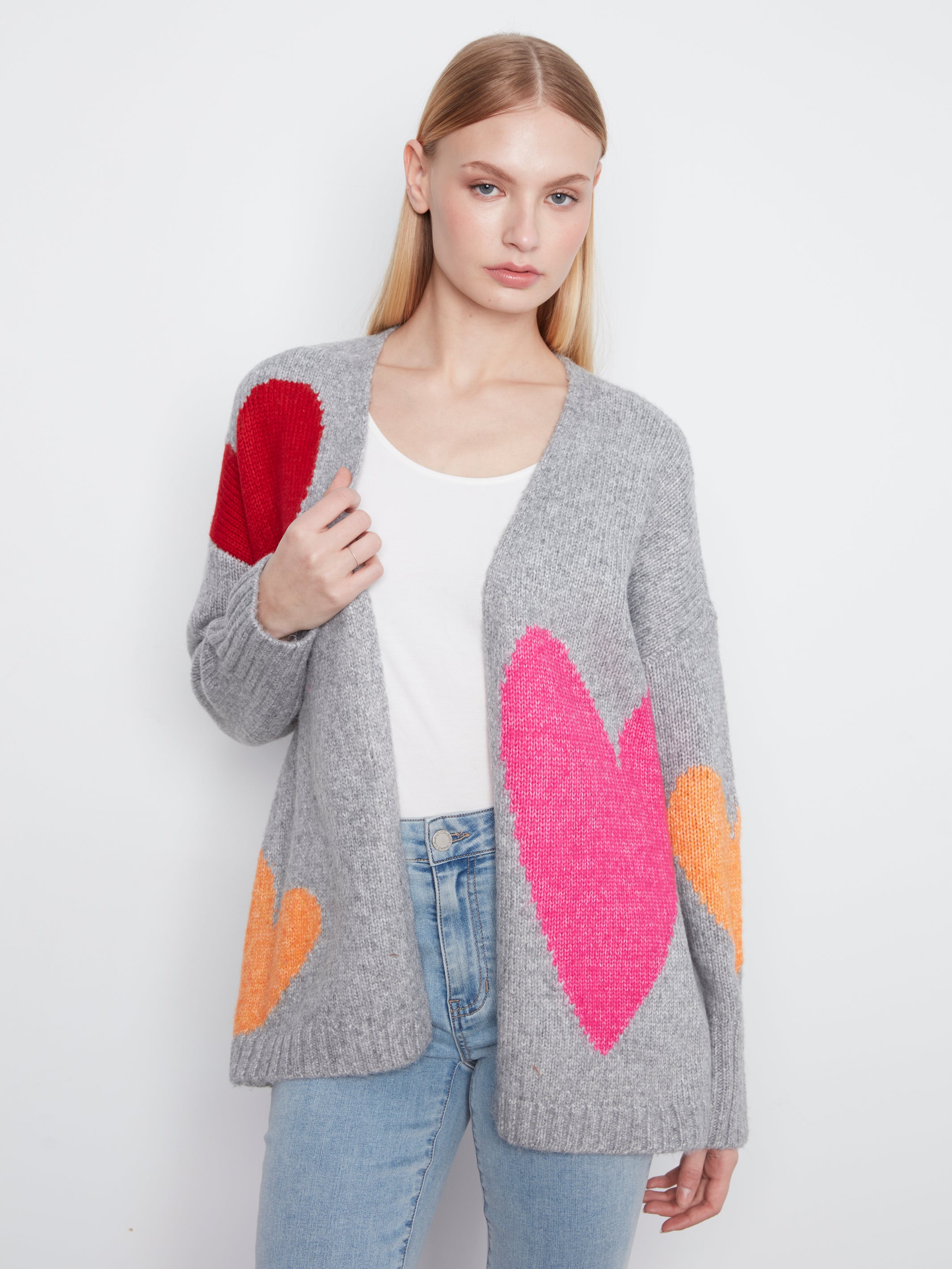 Heart Open Front Cardigan