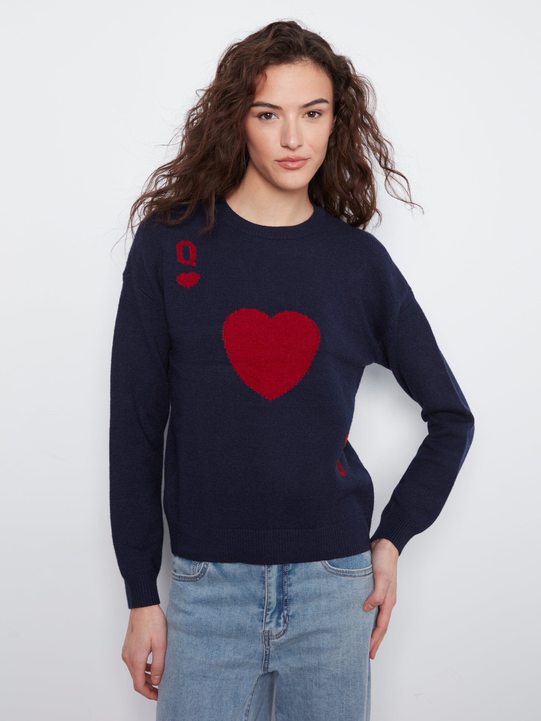 Queen Of Hearts Crew Neck Sweater