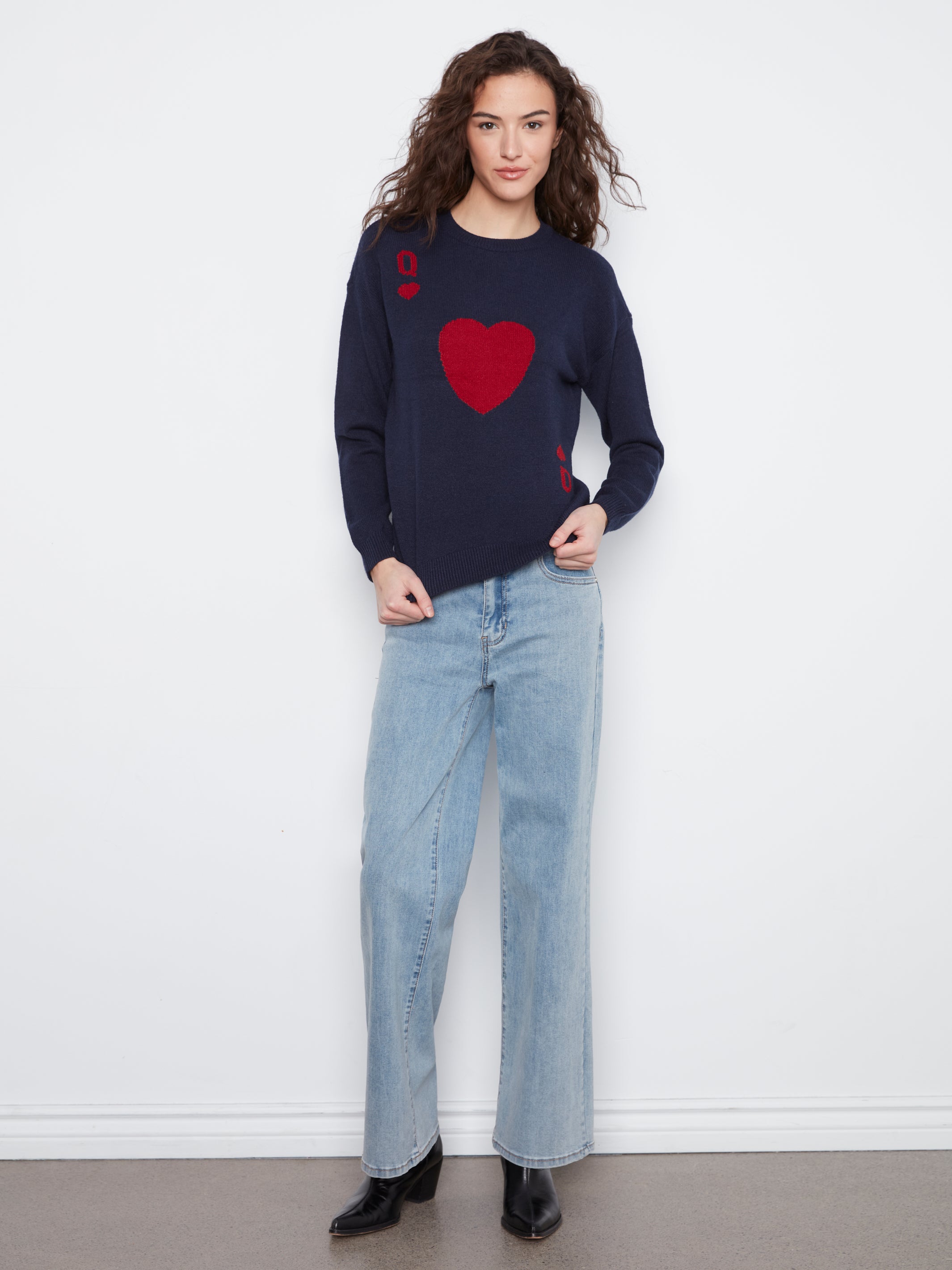 Queen Of Hearts Crew Neck Sweater