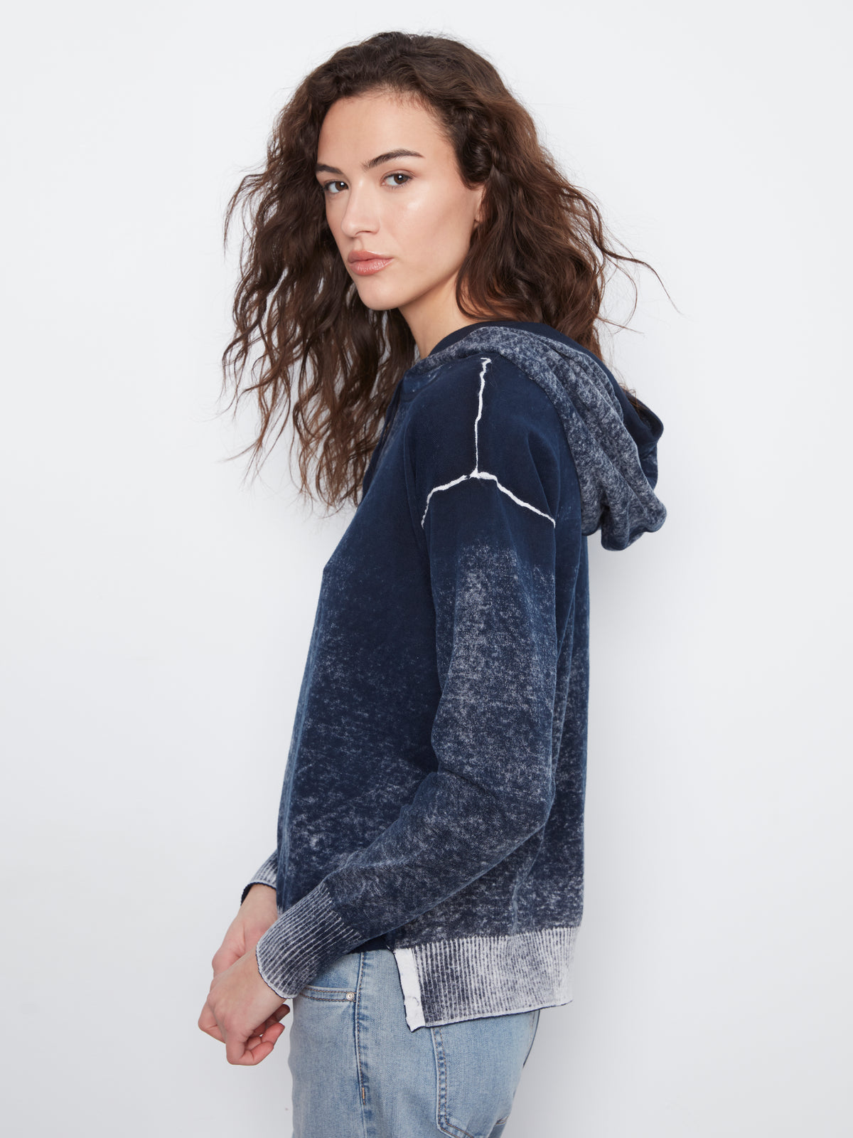 Charlie B Reverse Printed Hoodie Sweater - Style C2616RP-261B