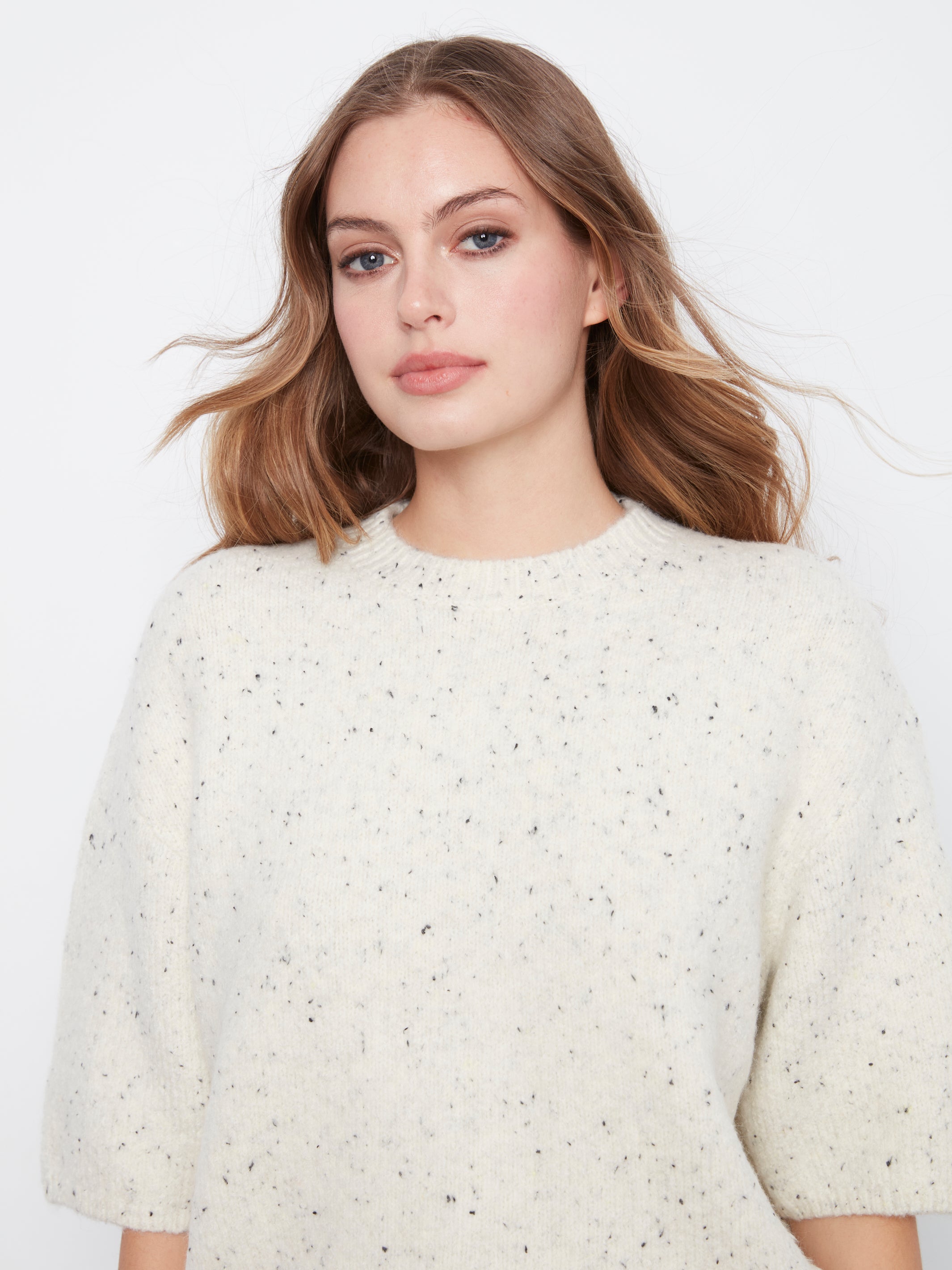 Balloon Elbow Sleeve Knit Sweater
