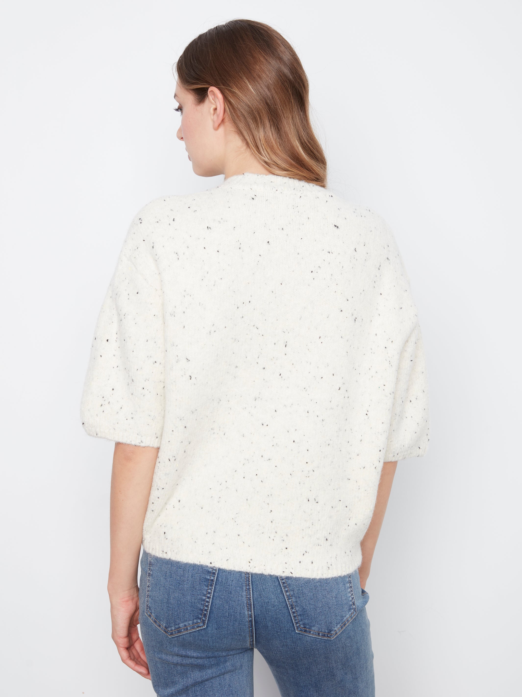 Balloon Elbow Sleeve Knit Sweater