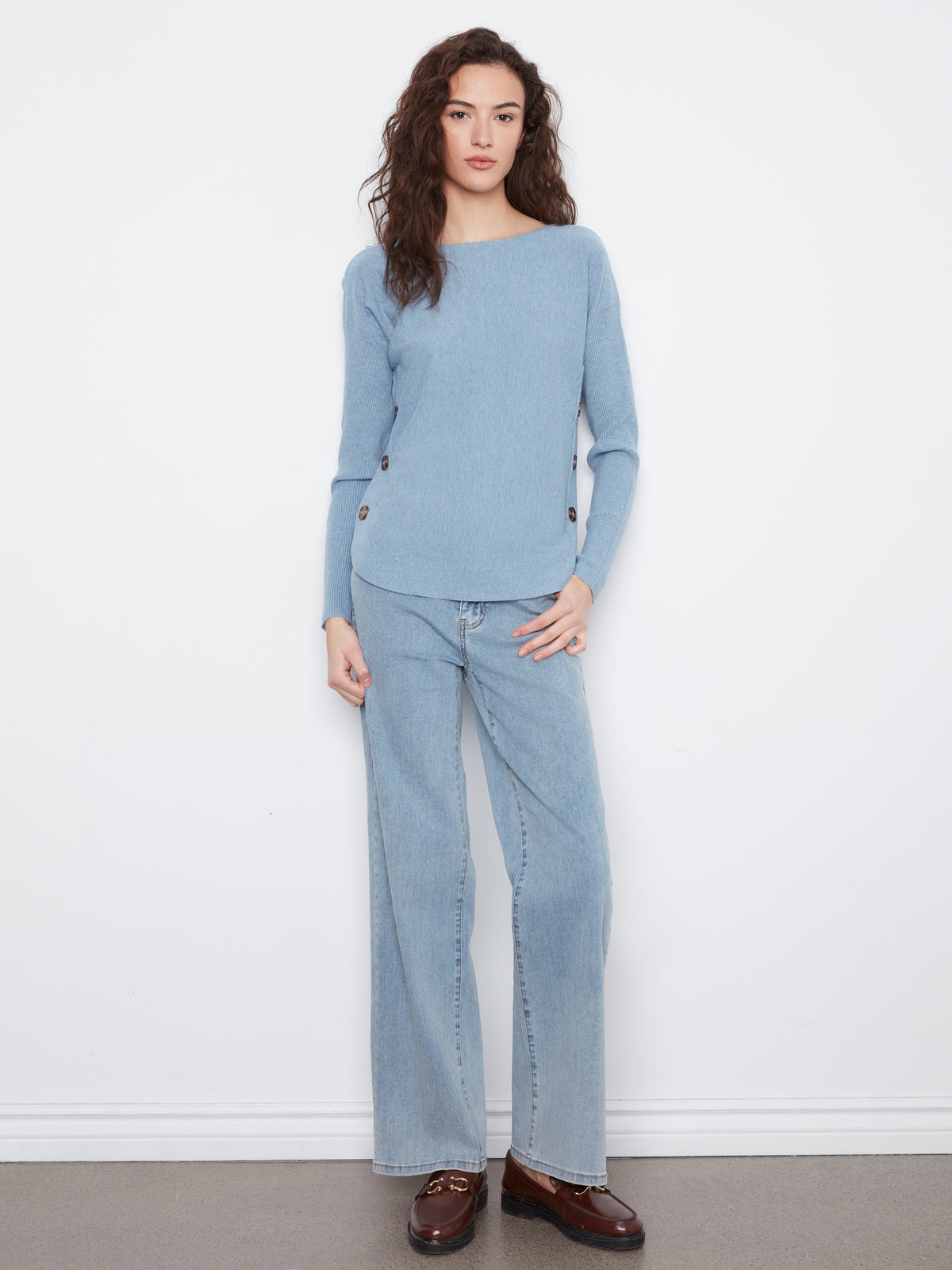 Charlie B Long Sleeve Drop Shoulder Sweater - Style C2871R-464A