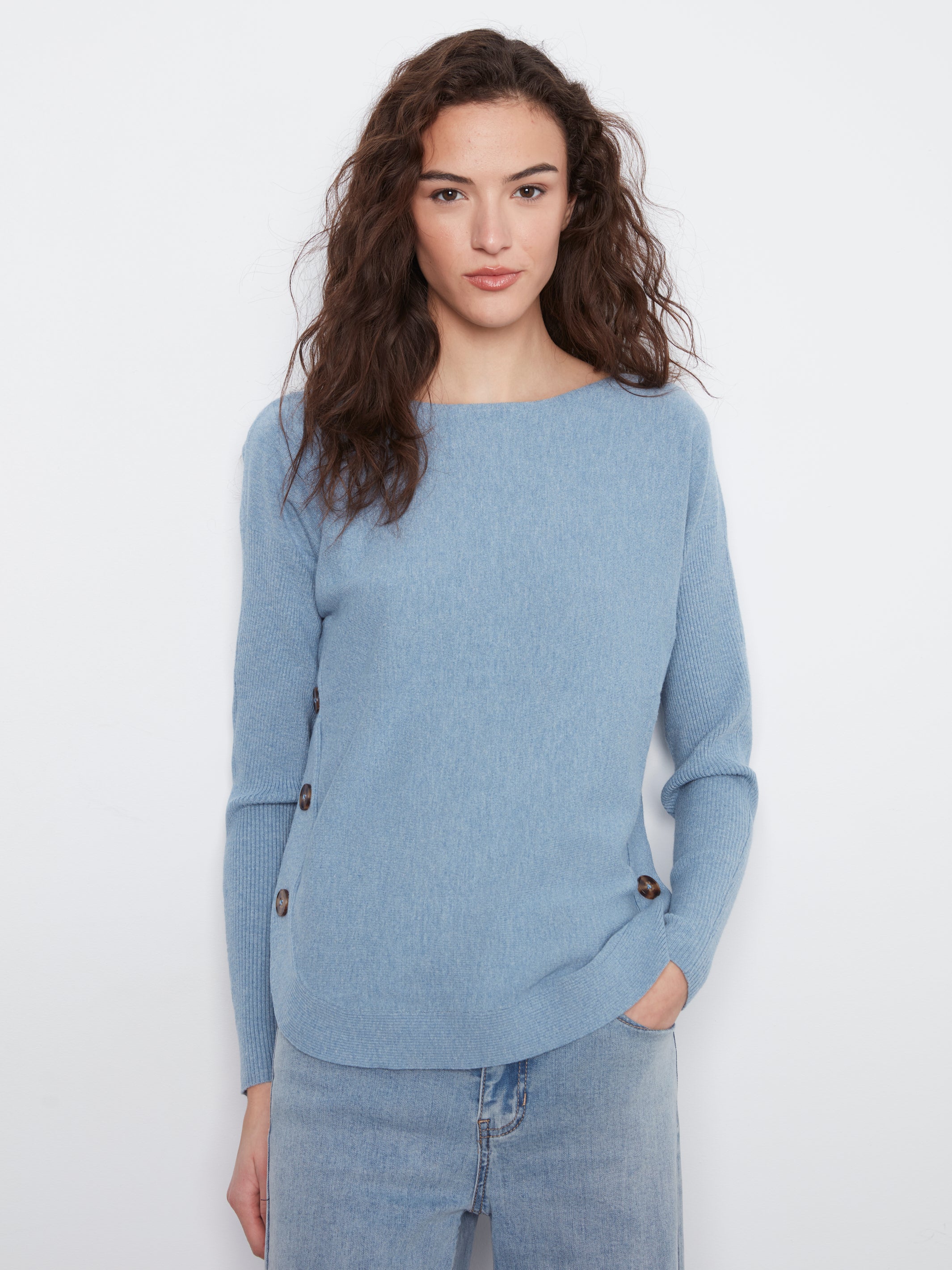 Charlie B Long Sleeve Drop Shoulder Sweater - Style C2871R-464A