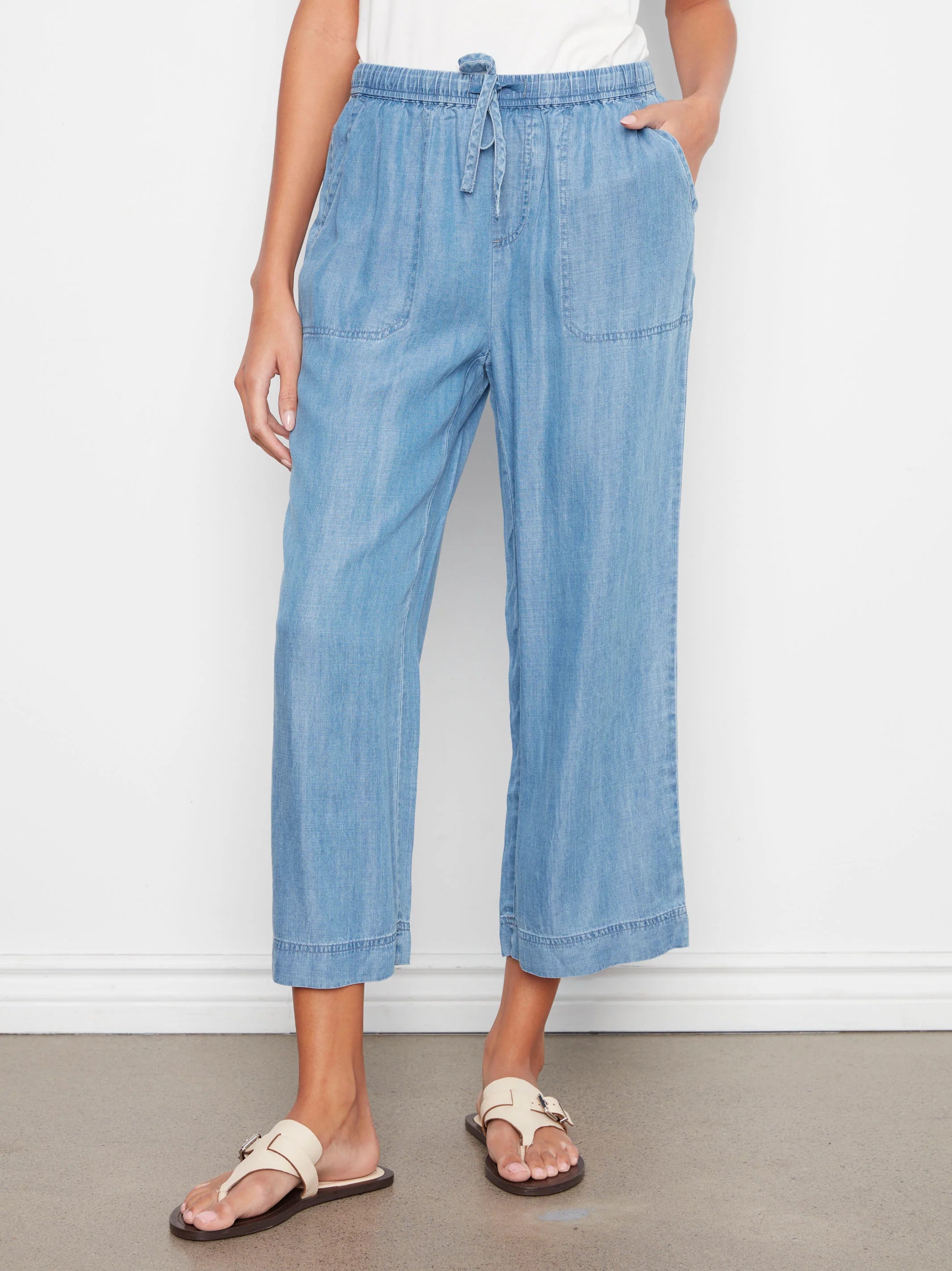 Tencel Wide Leg Jogger Pants