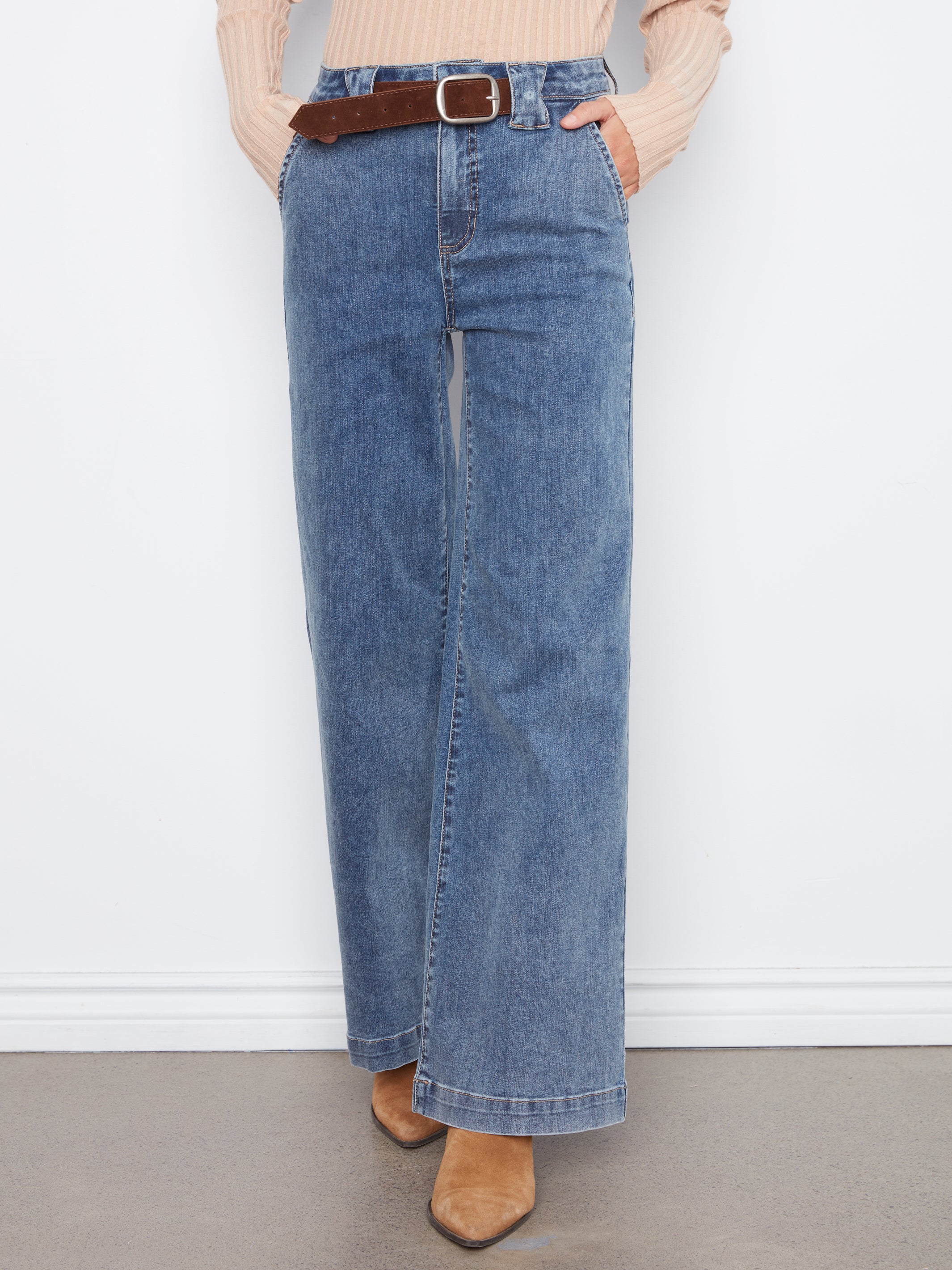 Charlie B Printed Crop Wide-Leg Twill Pant - Style C5807-431A