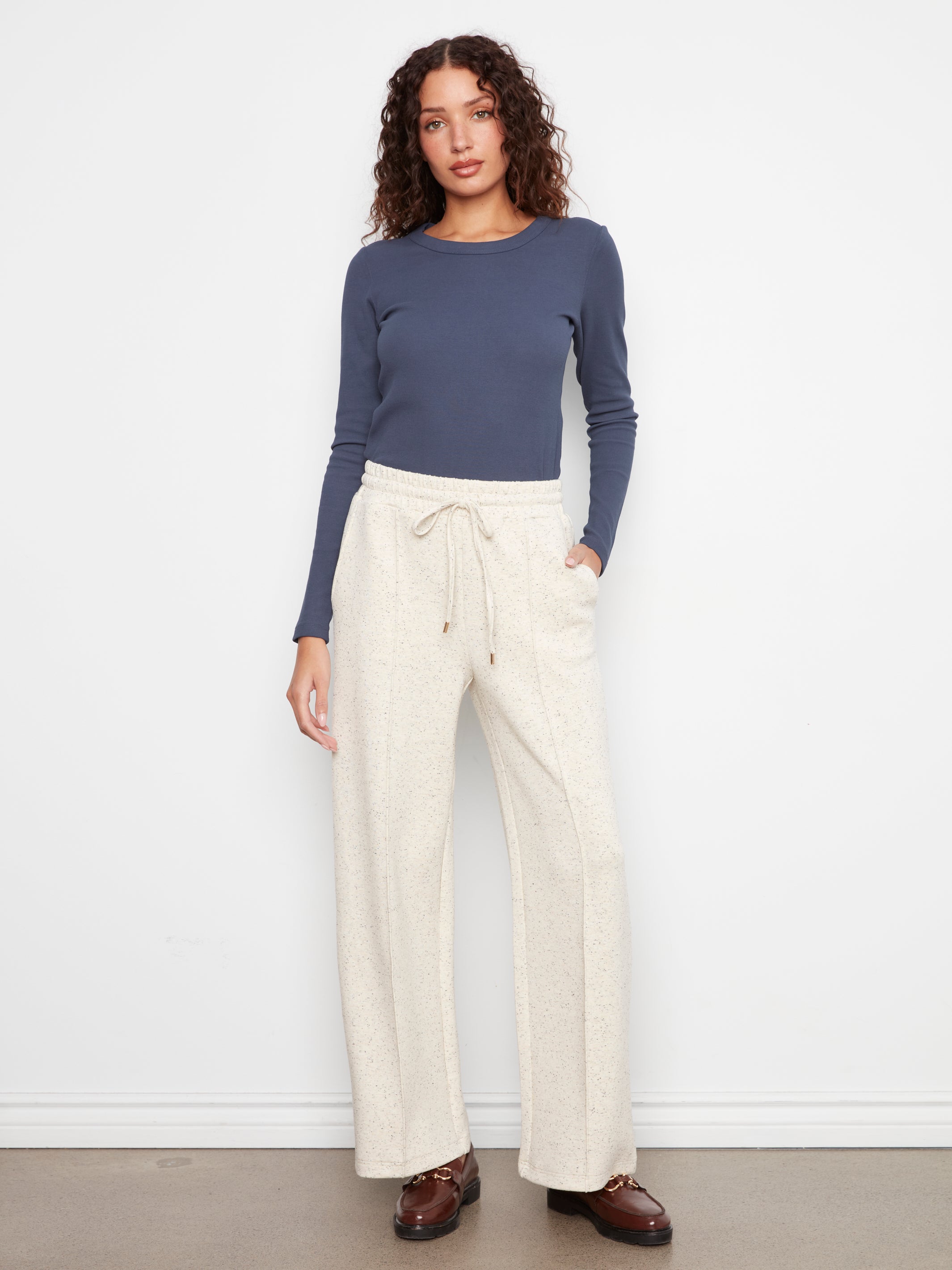 Soft Scuba Wide Leg Jogger Pants