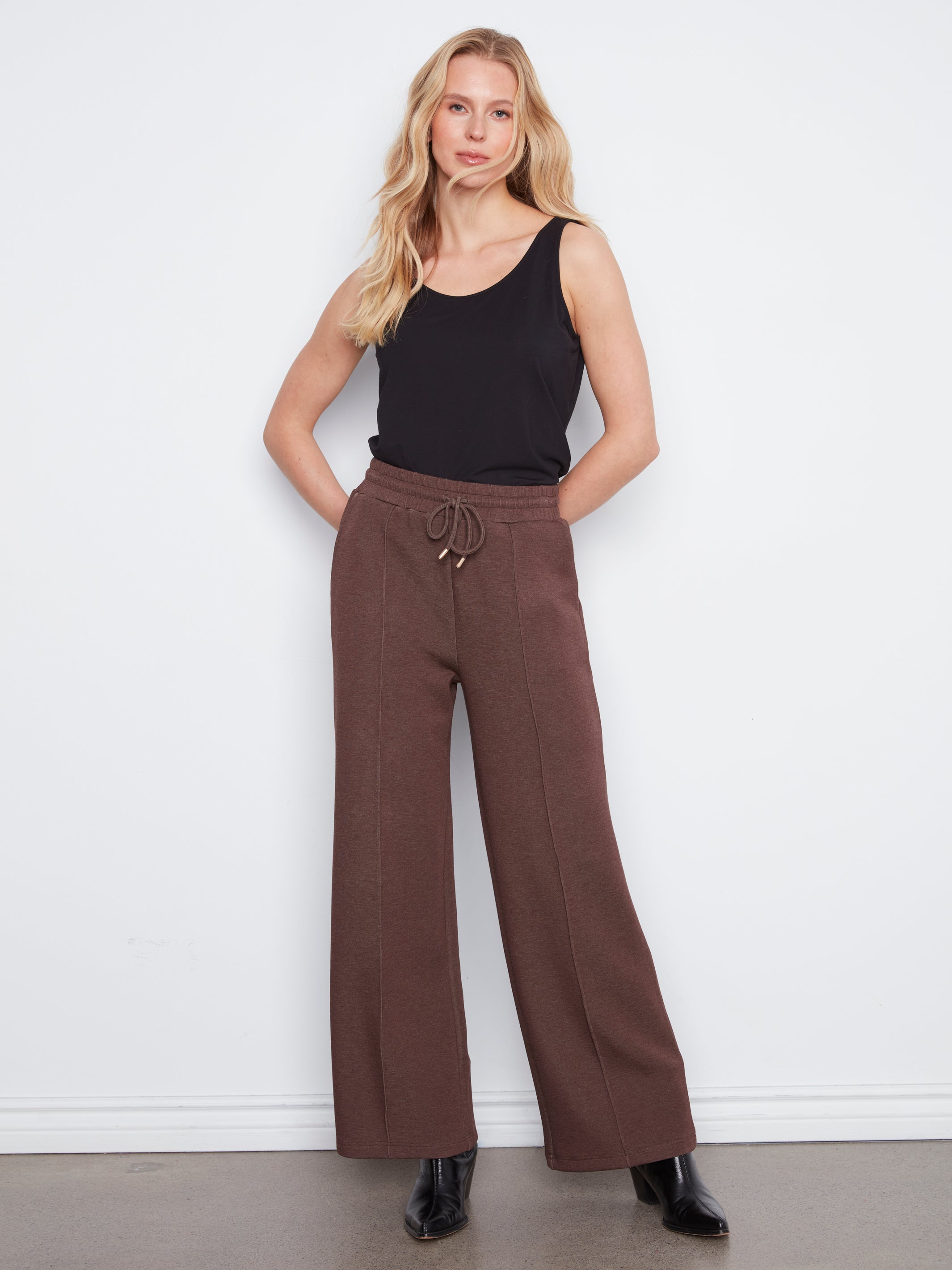 Soft Scuba Wide Leg Jogger Pants