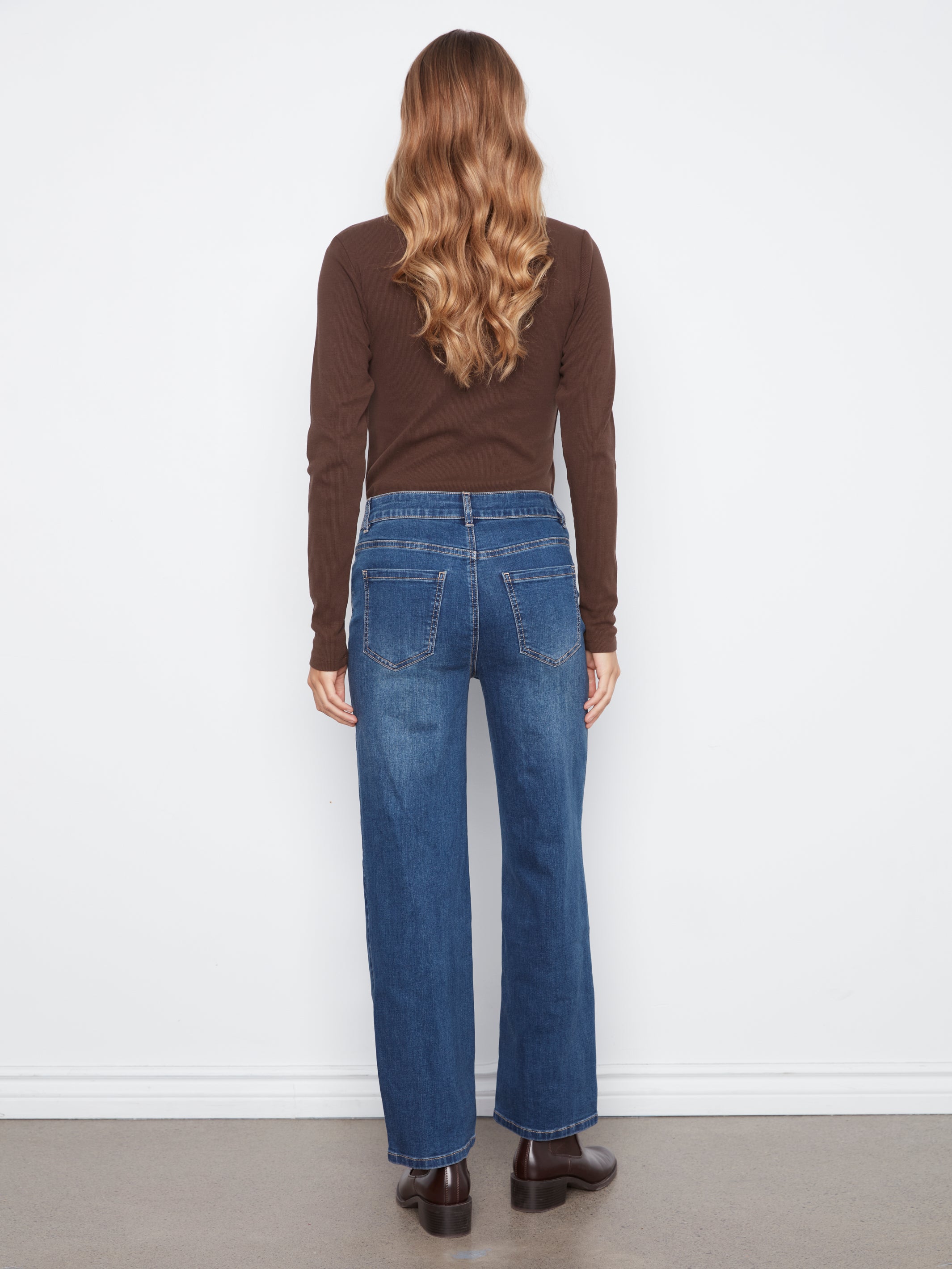 Straight Leg Jeans with Corduroy Heart Patches