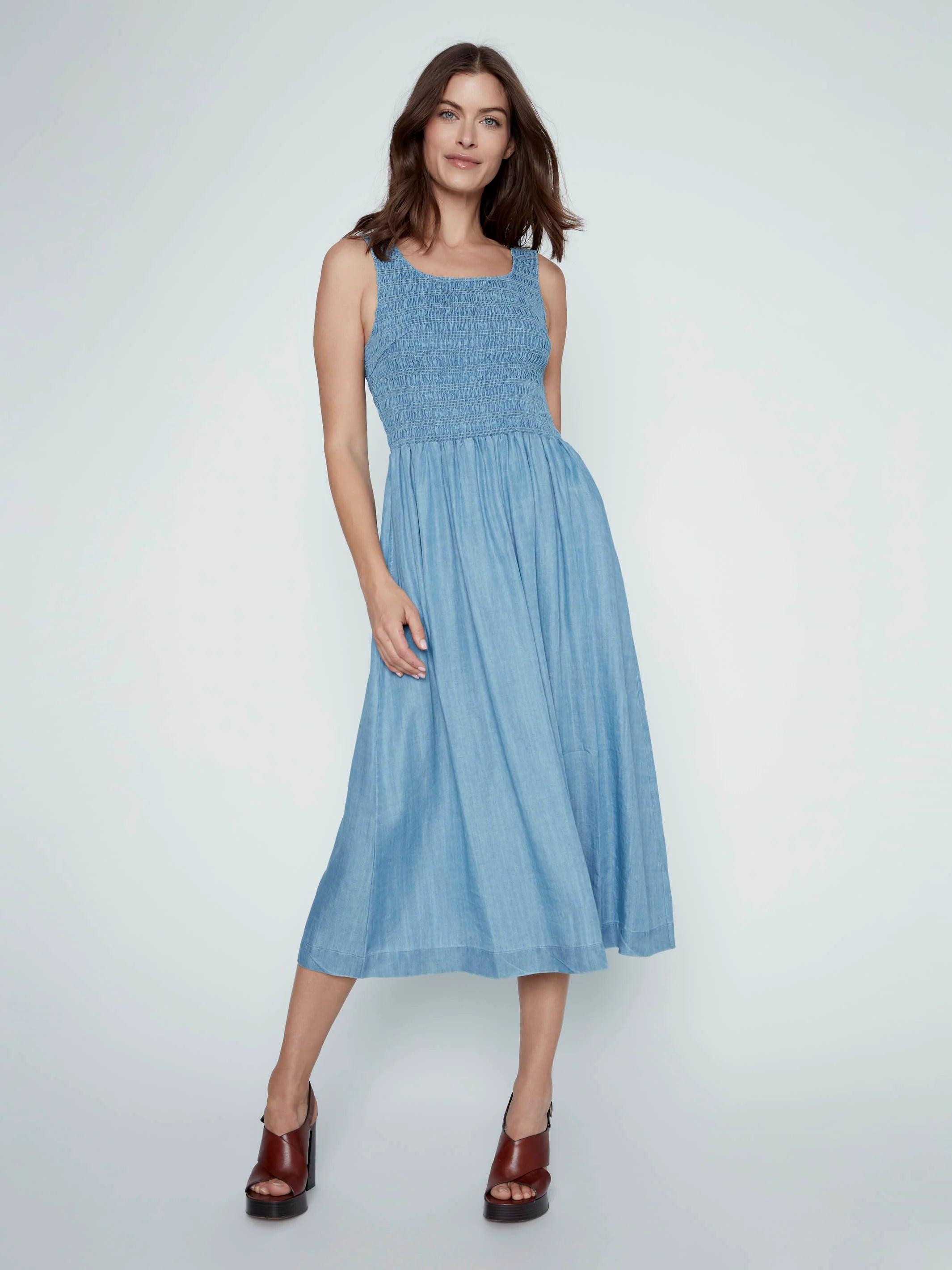 Sleeveless Smocked Maxi Dress