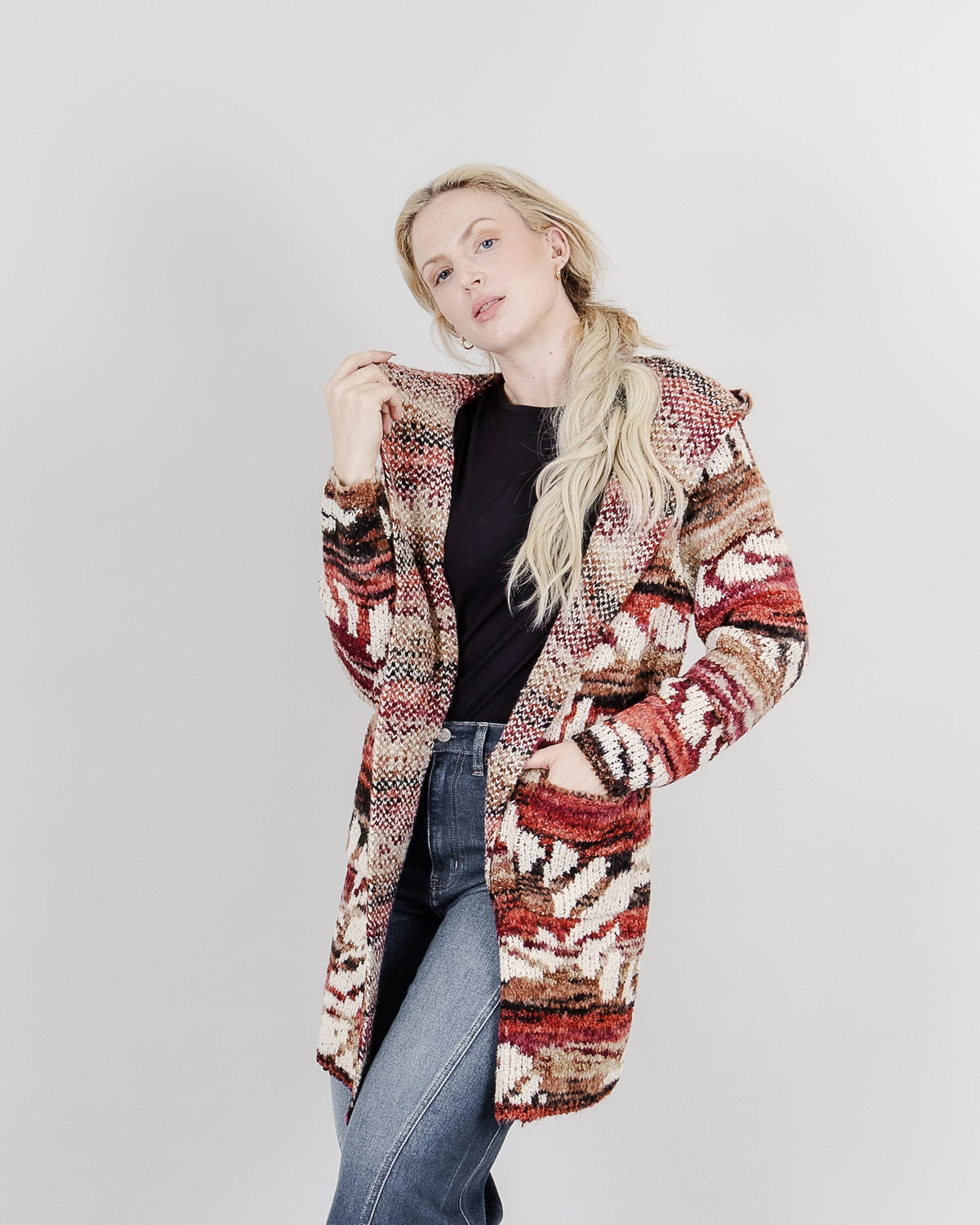 Fun Sport Open Front Cardigan With Front Pocktes - Style FC262233