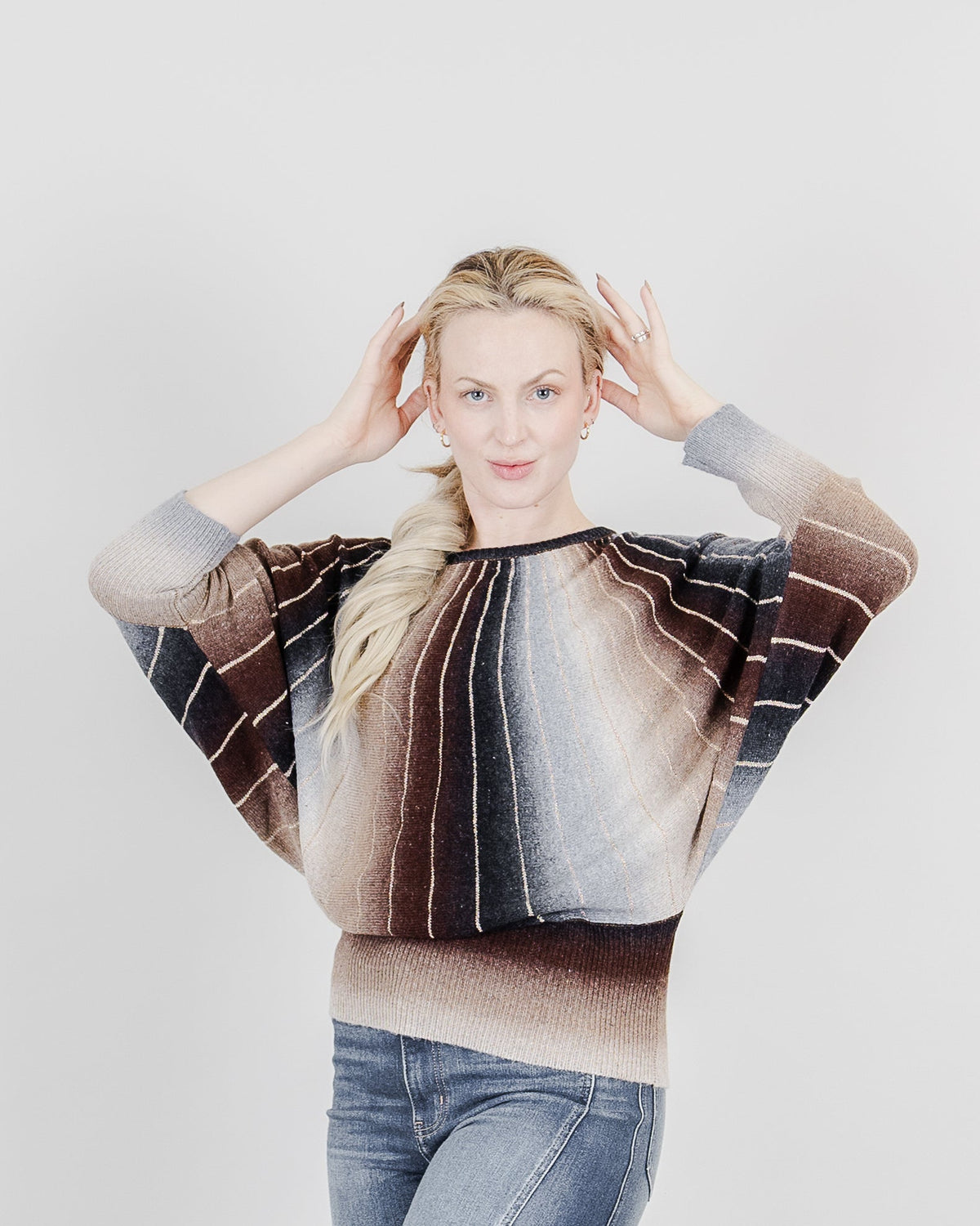 Fun Sport Long Sleeve Vertical Stripe Sweater - Style FC262239
