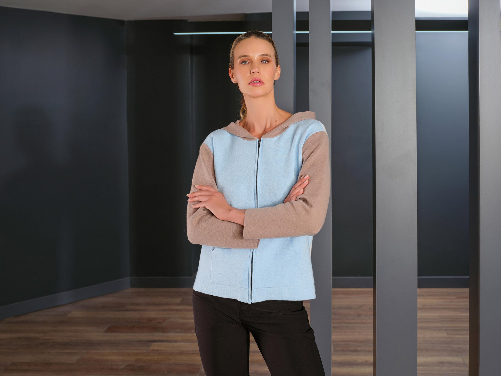 Dolezza Full-Zip Hoodie With Front Pockets - Style 76303A