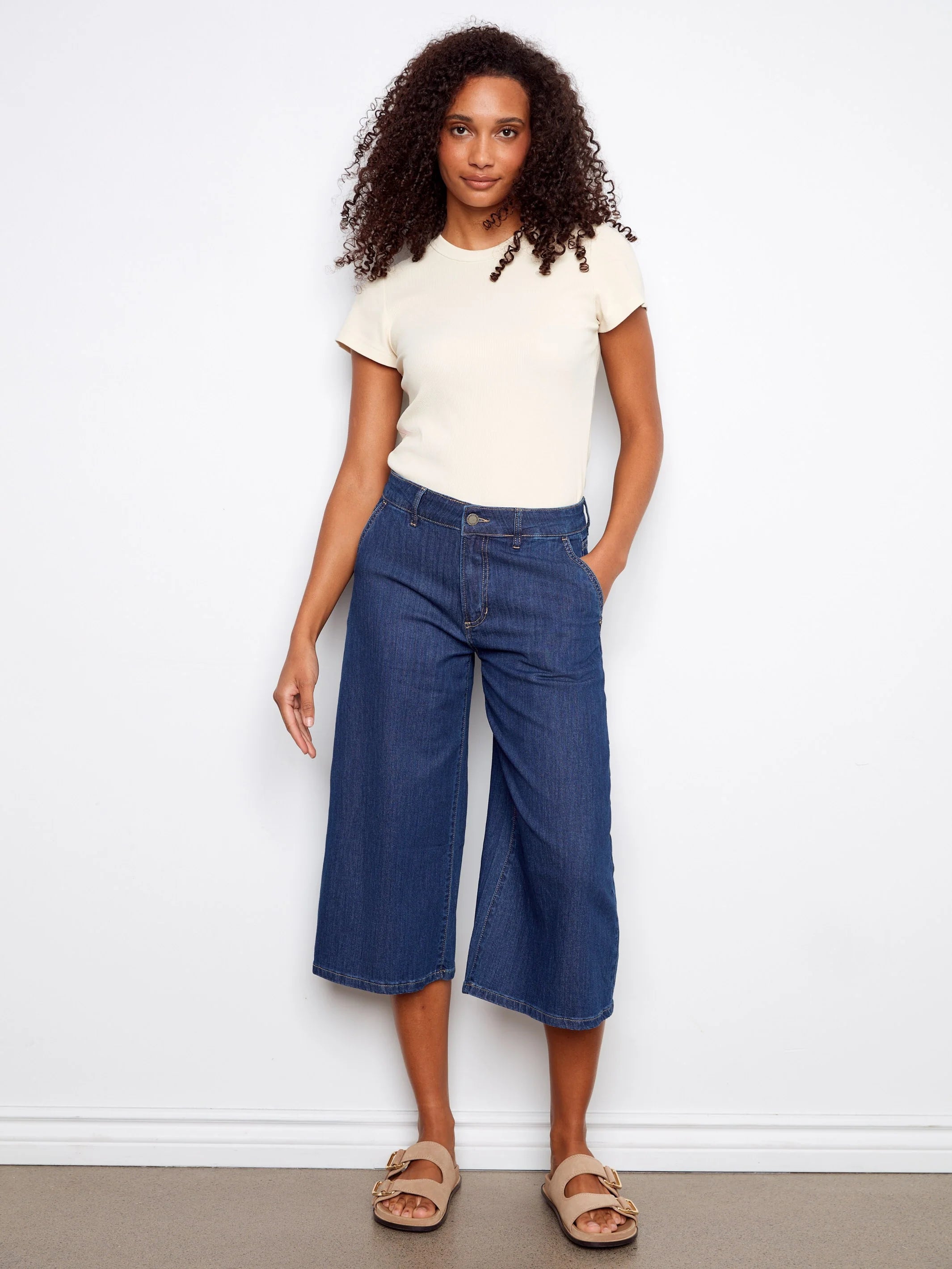 Cropped Palazzo Jeans