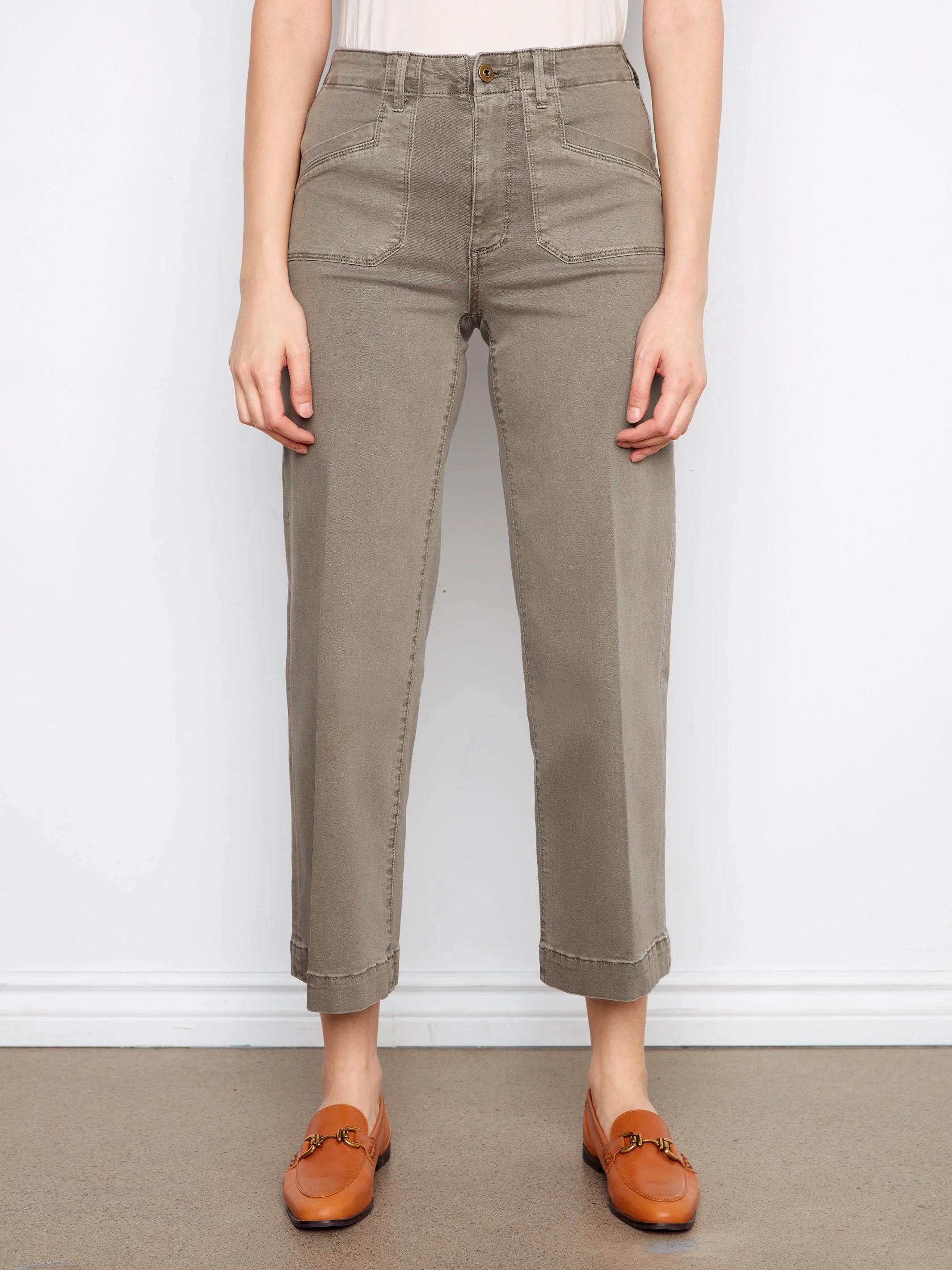 Wide-Leg Cropped Pants