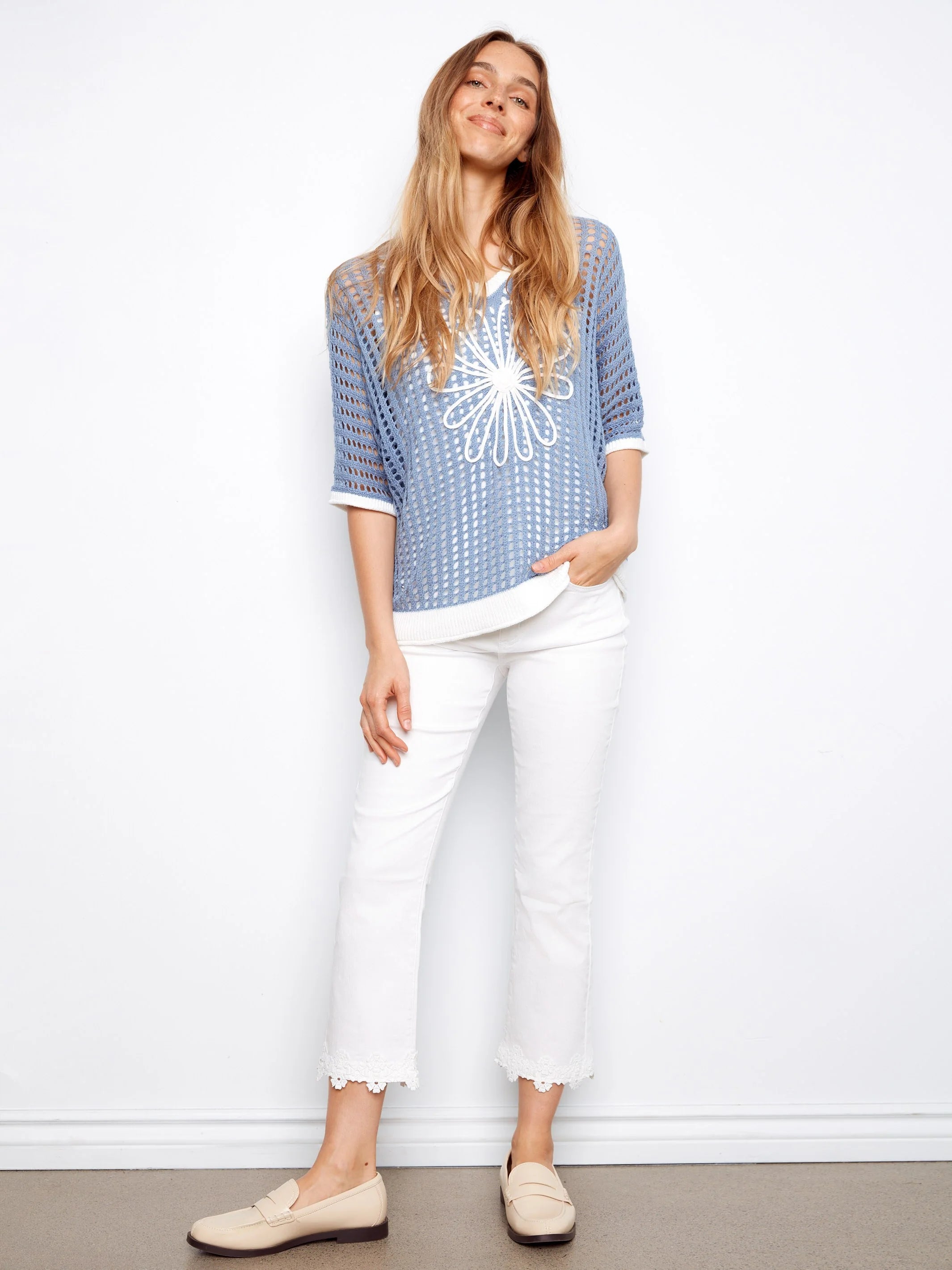 Flower Dolman Sweater