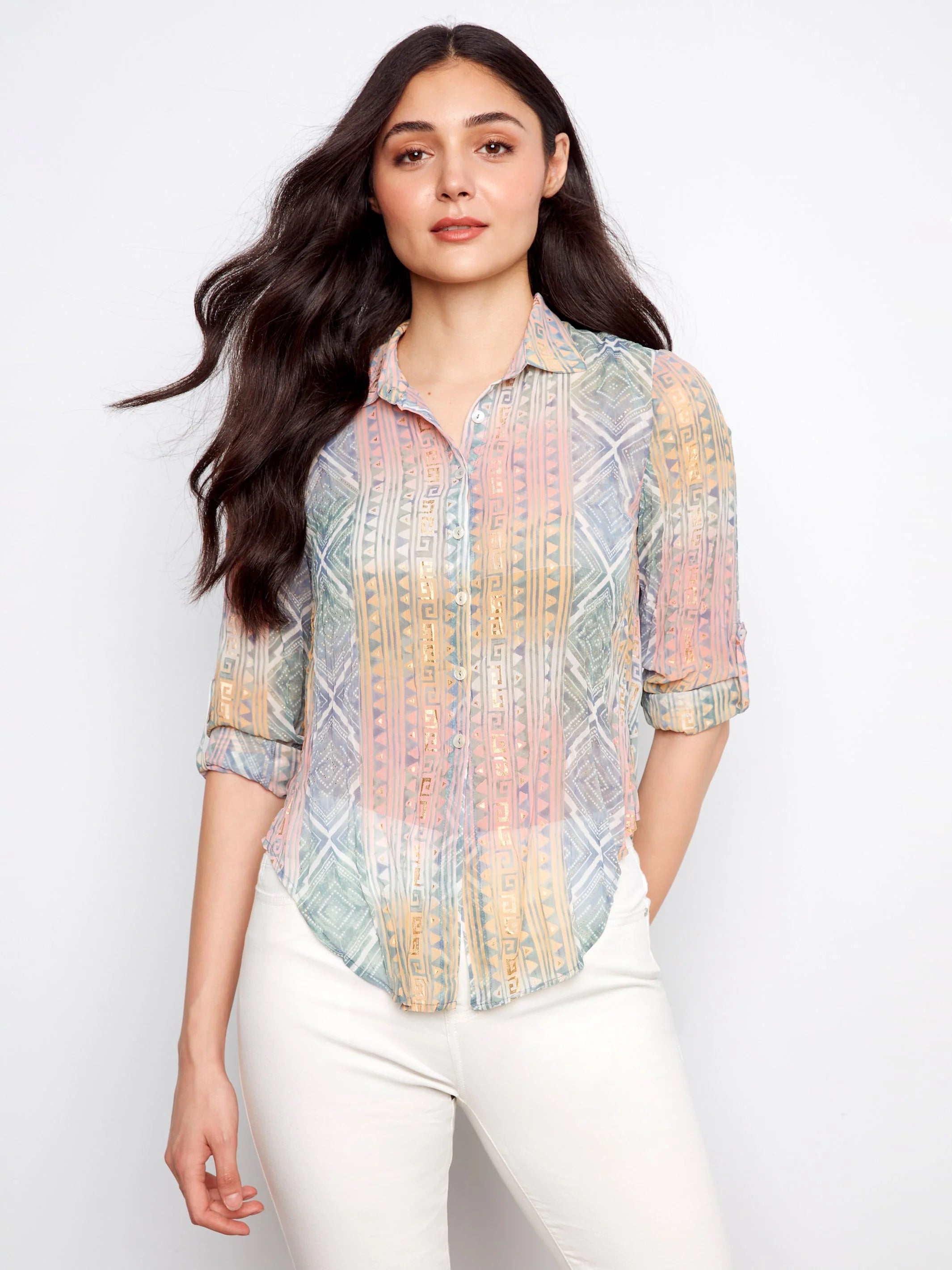 Printed Foil Blouse