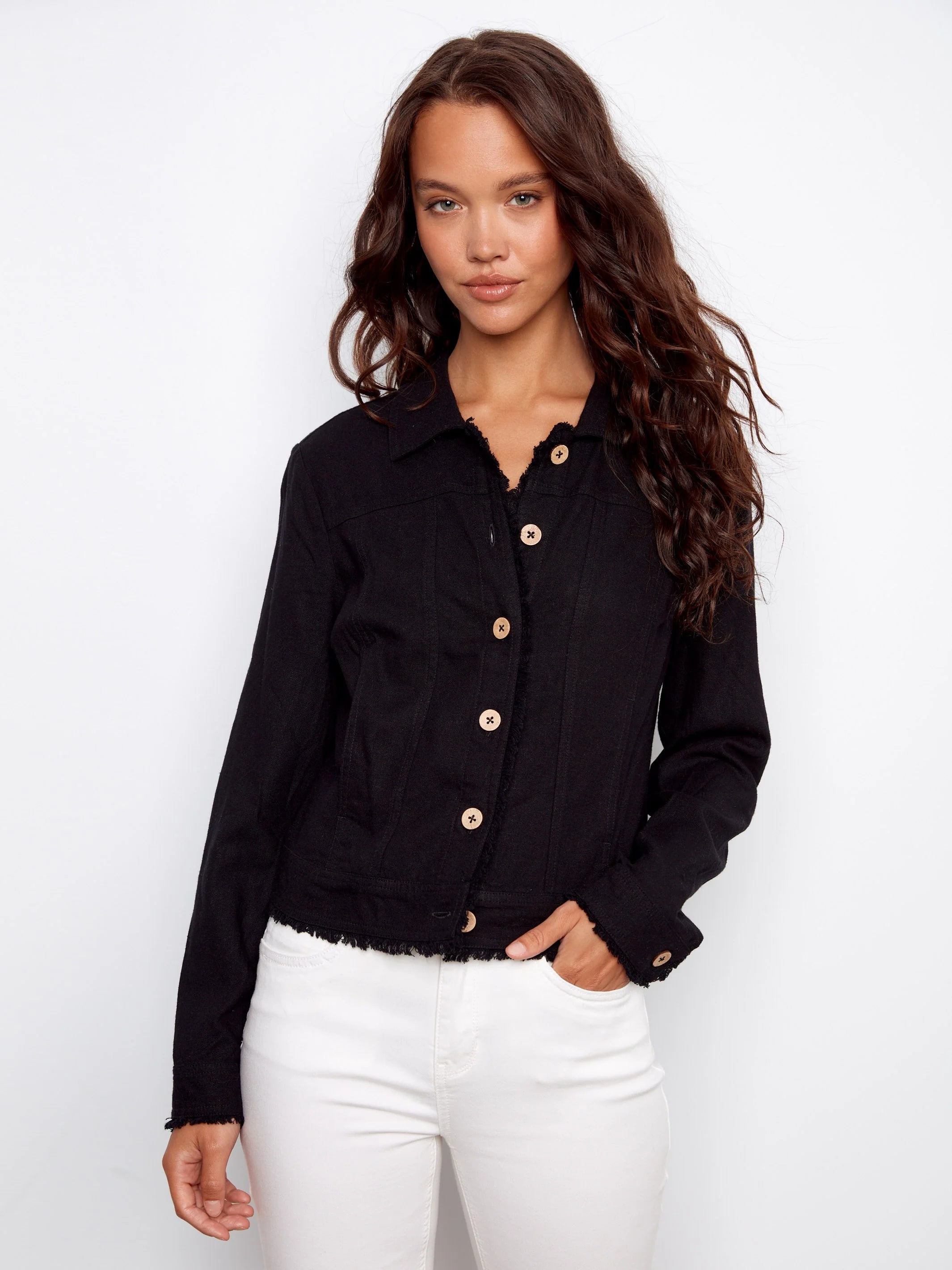 Linen Frayed Jacket