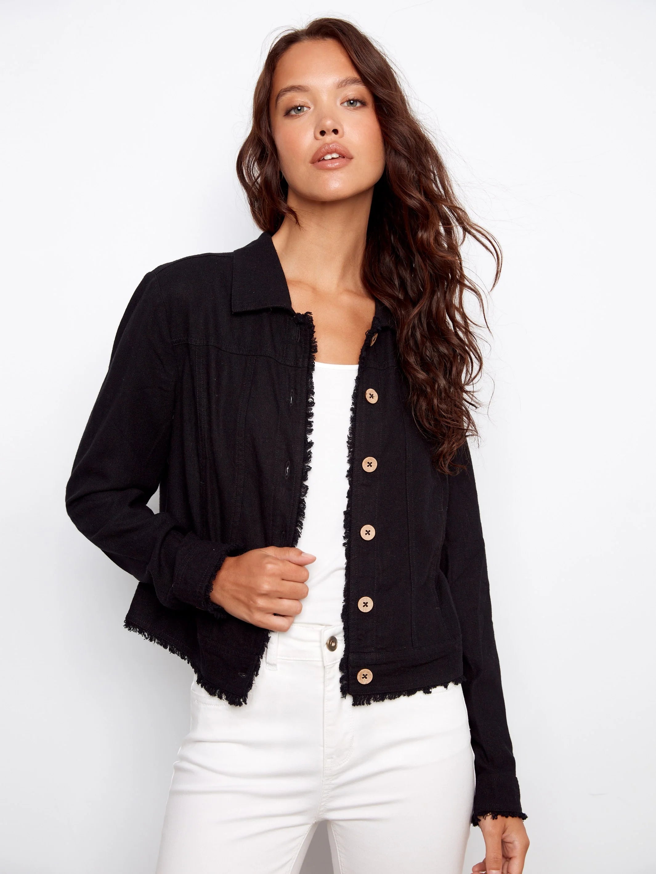 Linen Frayed Jacket