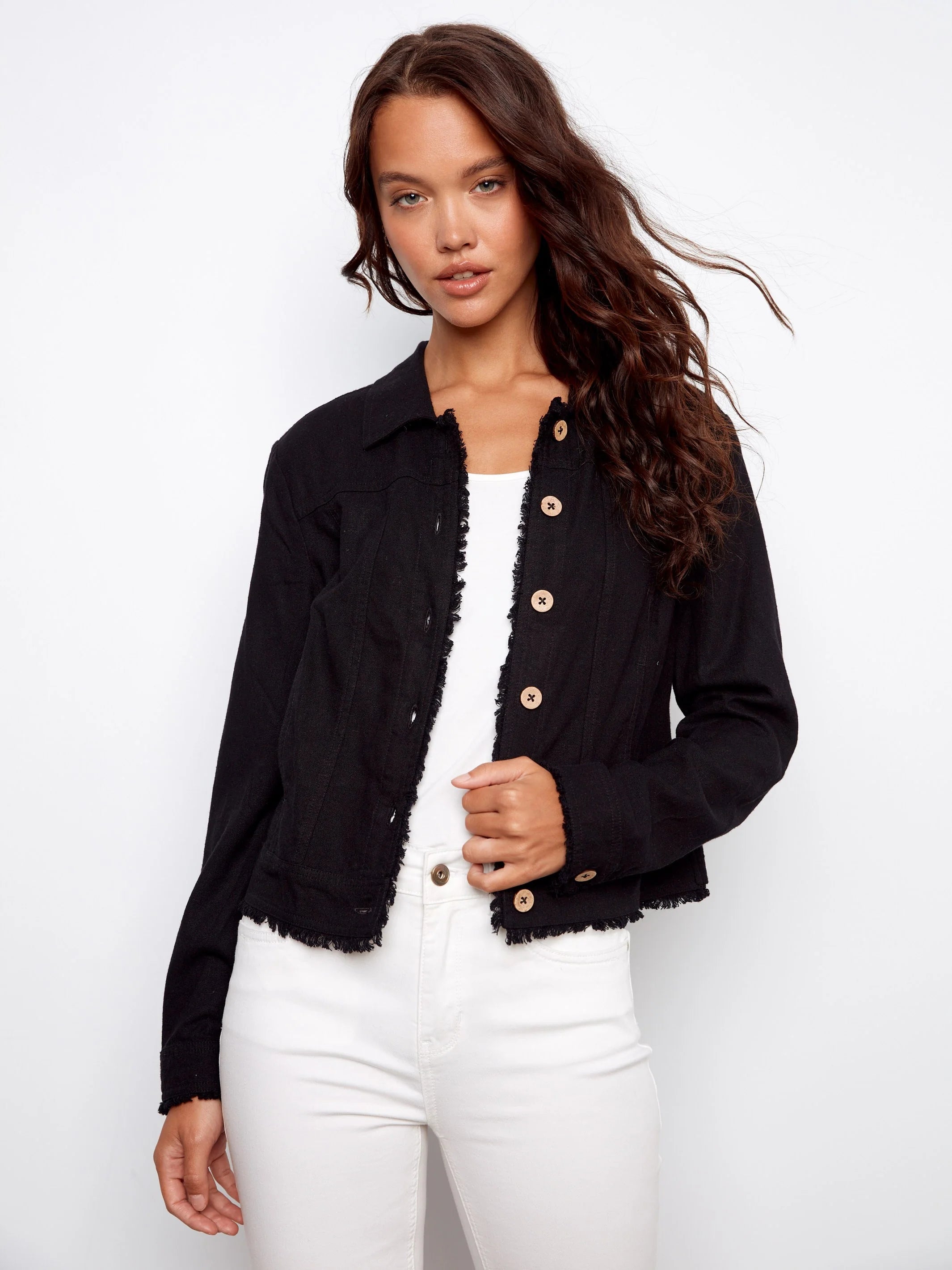 Linen Frayed Jacket